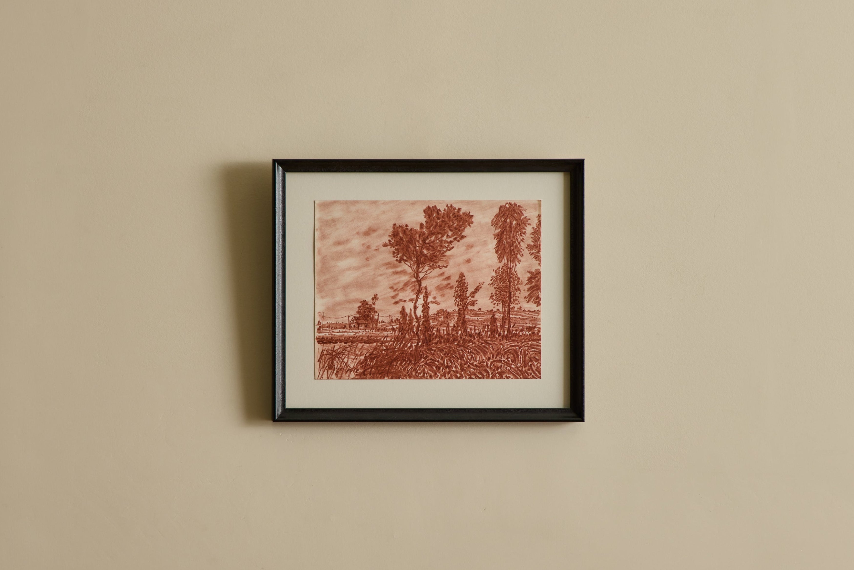 Nicky Kehoe - Red Landscape Charcoal Drawing