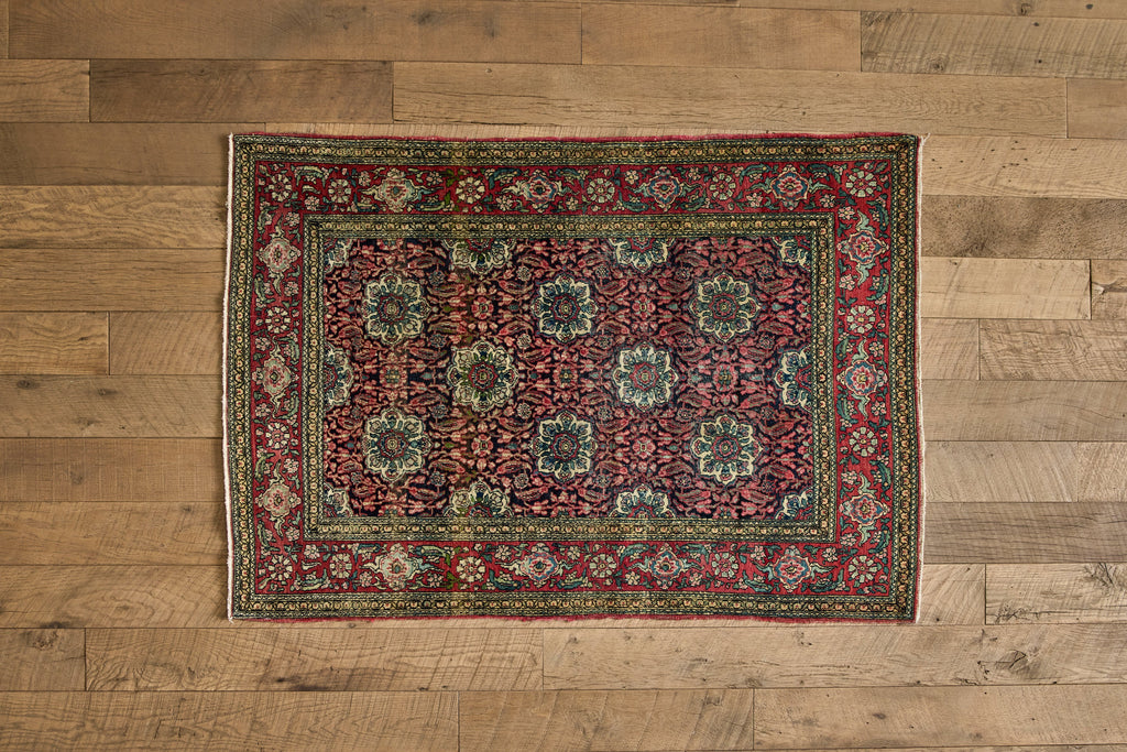 Nicky Kehoe - Persian Floral Throw Rug 3'4 X 4'7