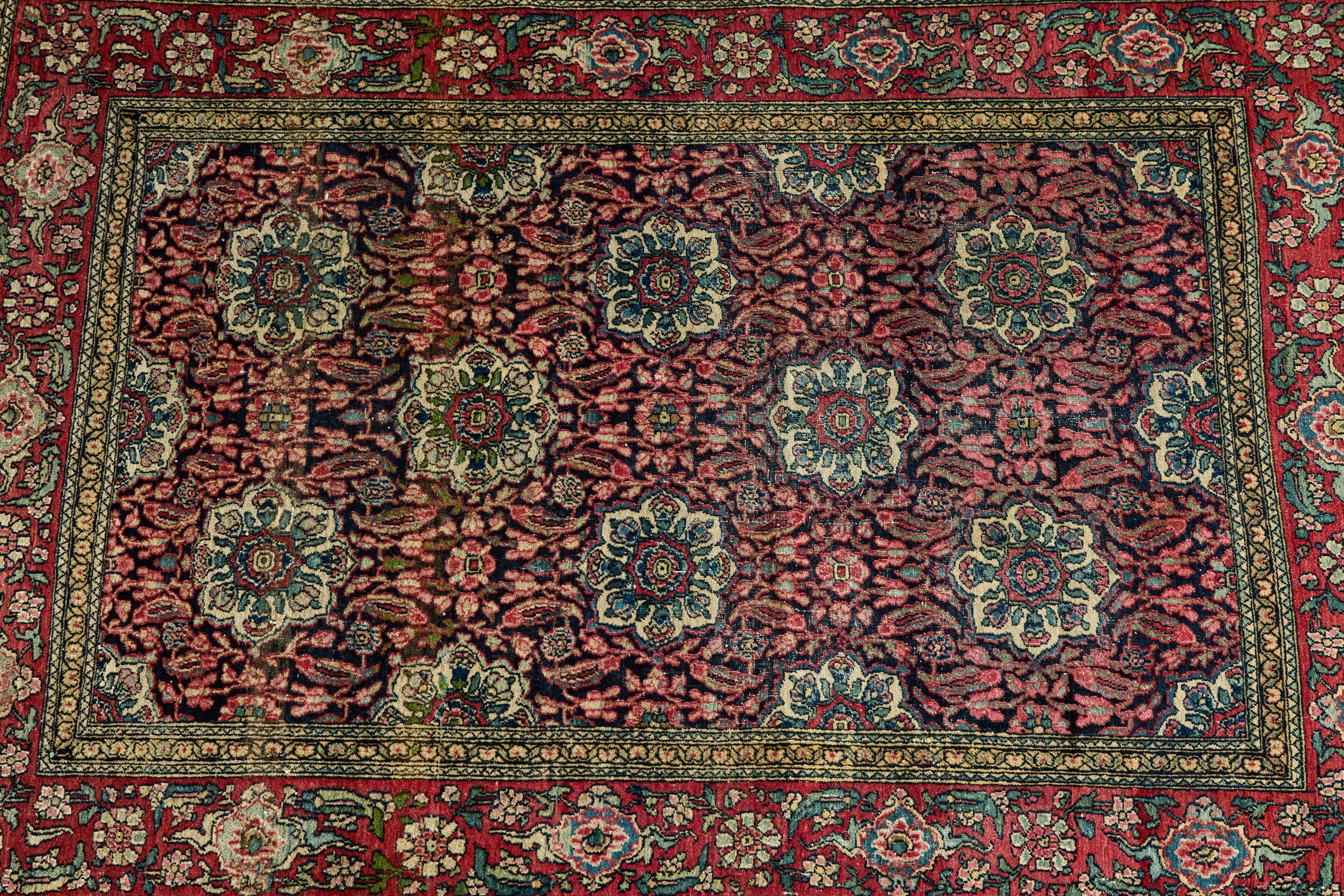 Nicky Kehoe - Persian Floral Throw Rug 3'4 X 4'7