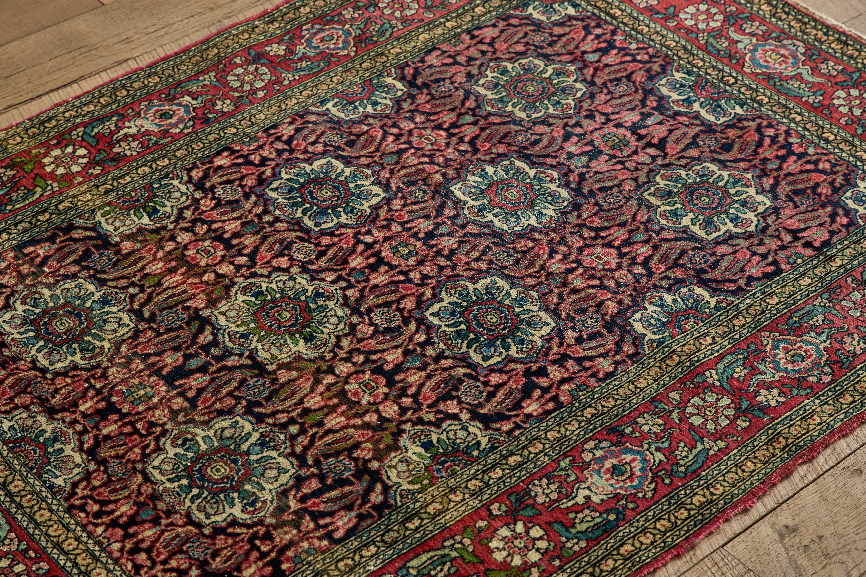 Nicky Kehoe - Persian Floral Throw Rug 3'4 X 4'7