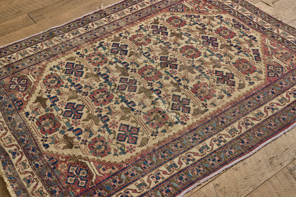 Nicky Kehoe - Persian Afshar Floral Rug 4'3 X 5'6