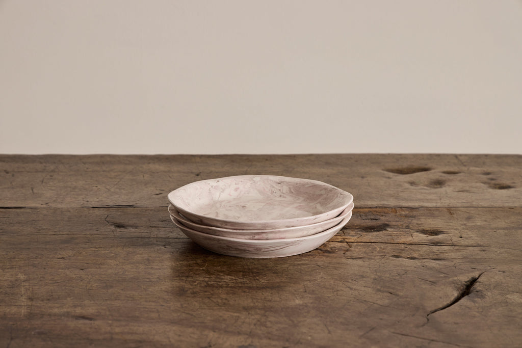 Nicky Kehoe - Pink Marbled Shallow Bowl