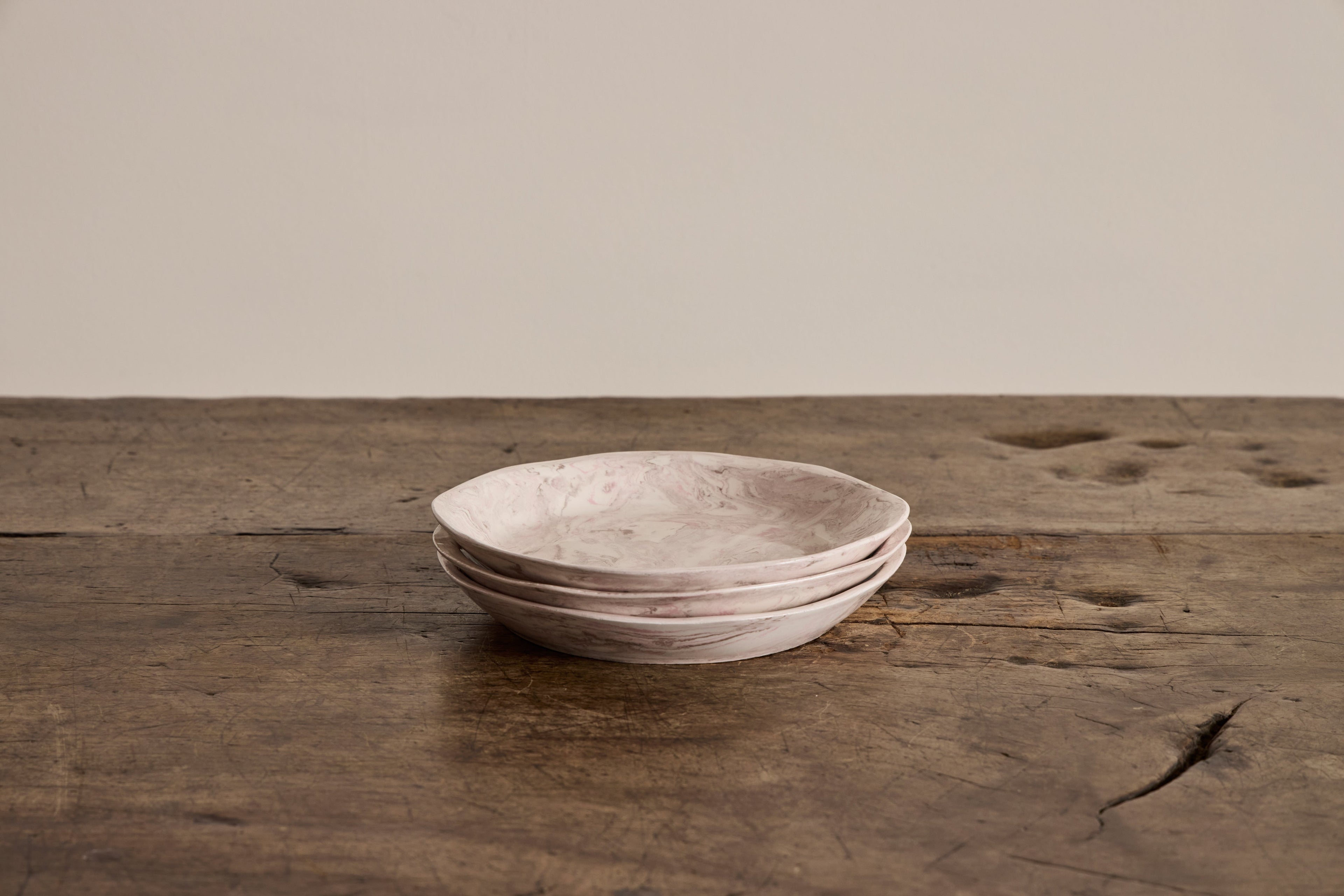 Nicky Kehoe - Pink Marbled Shallow Bowl