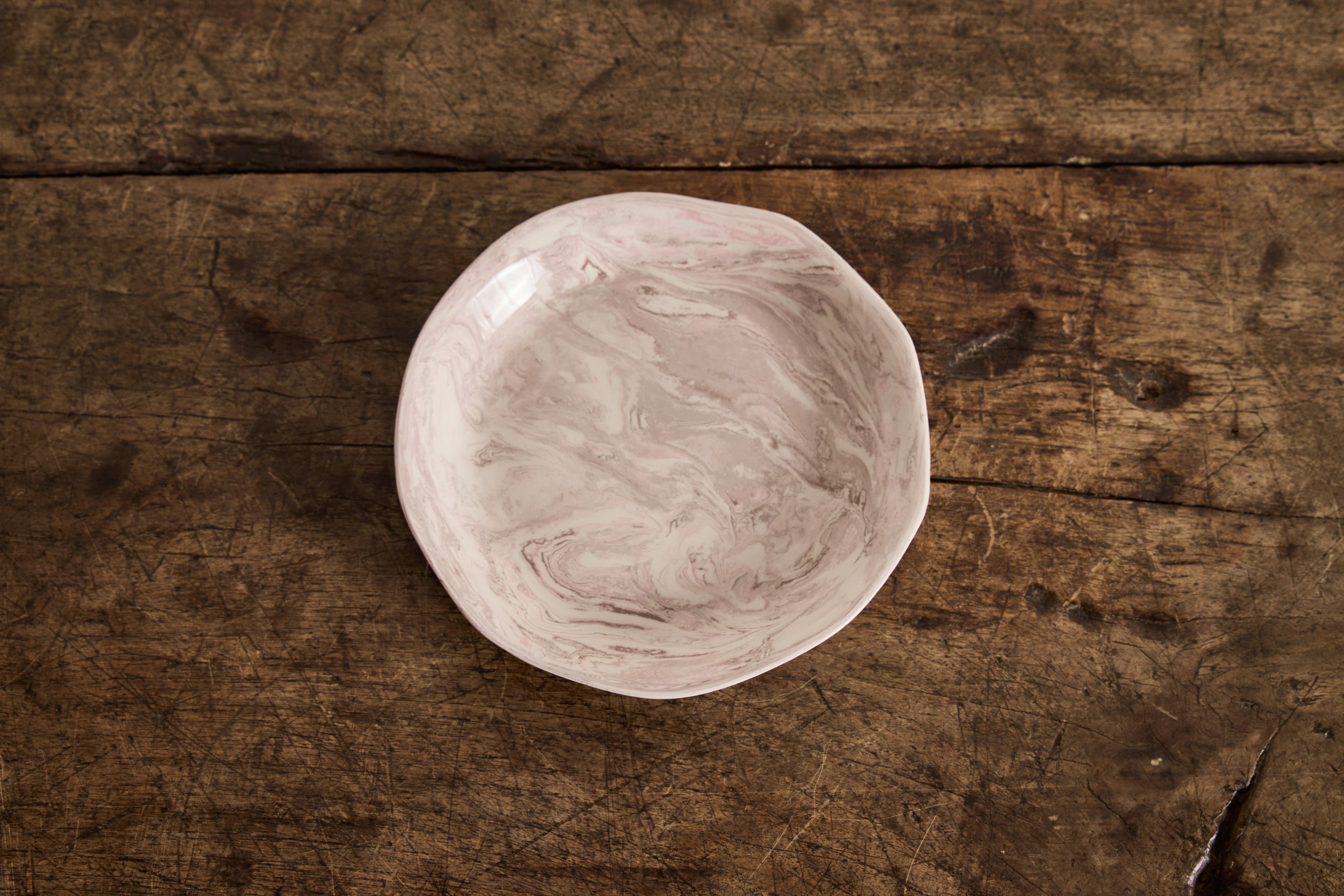Nicky Kehoe - Pink Marbled Shallow Bowl