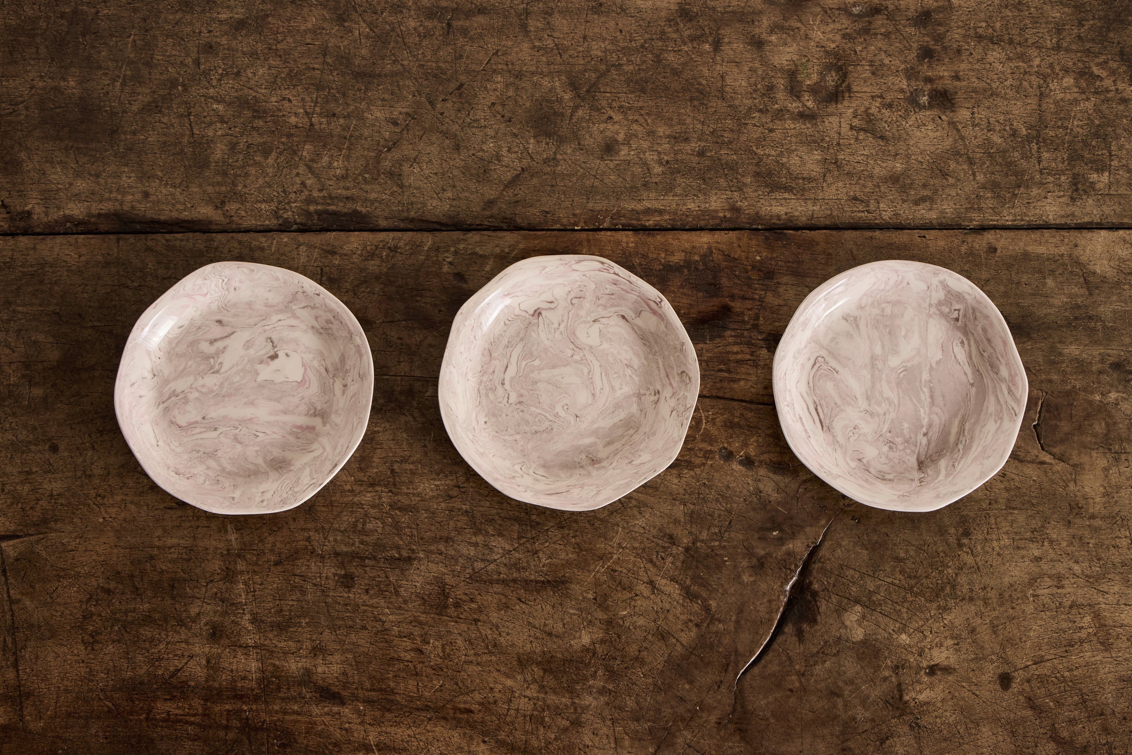 Nicky Kehoe - Pink Marbled Shallow Bowl
