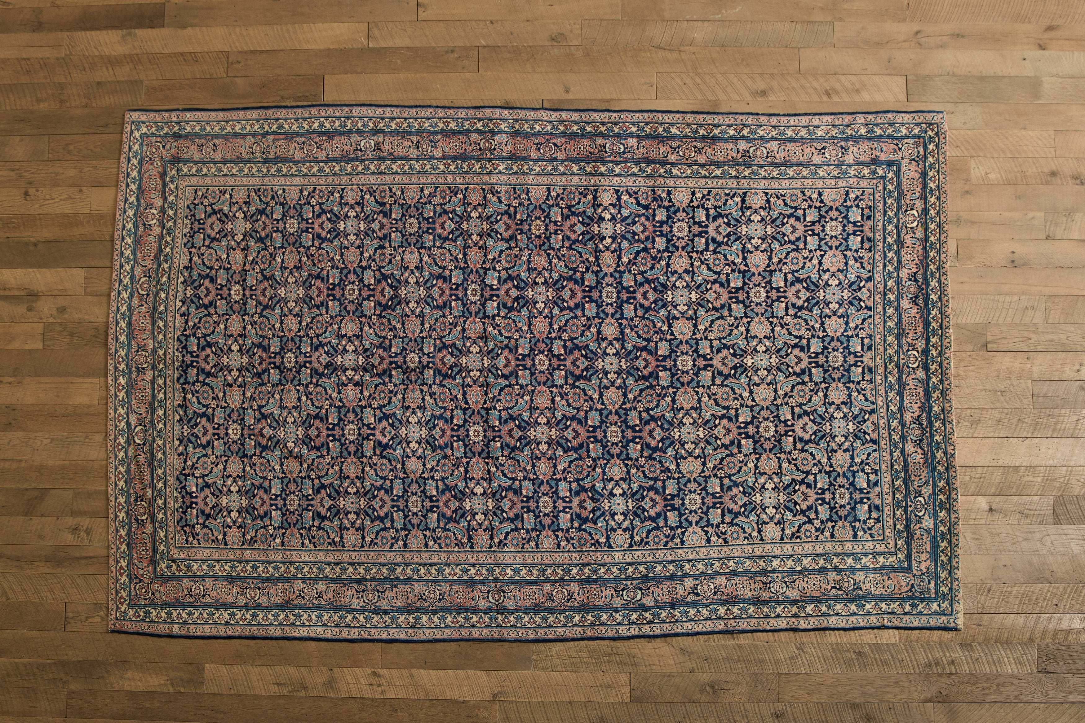 Nicky Kehoe - Blue Floral Mahal Rug 7'10 X 11'10