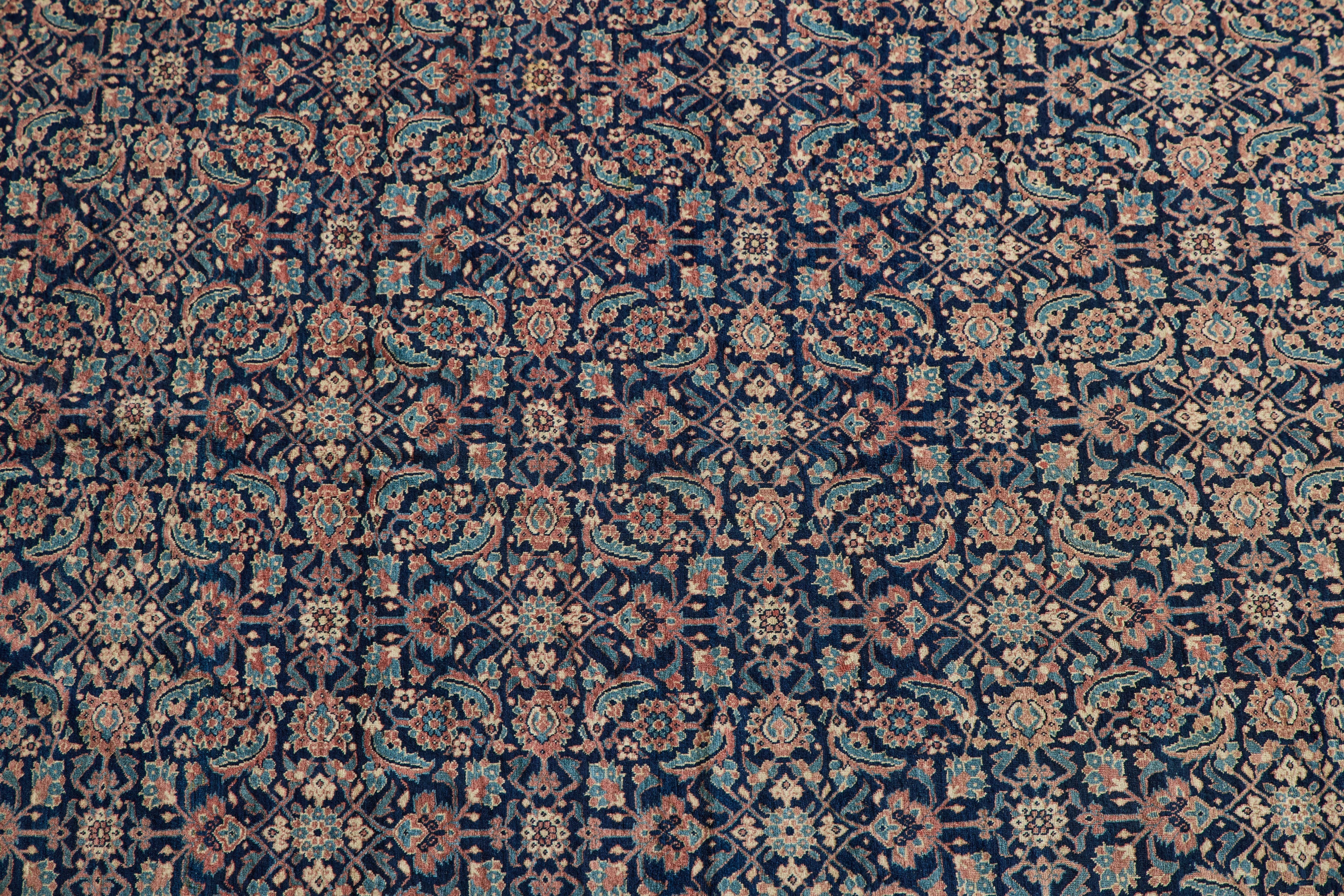 Nicky Kehoe - Blue Floral Mahal Rug 7'10 X 11'10