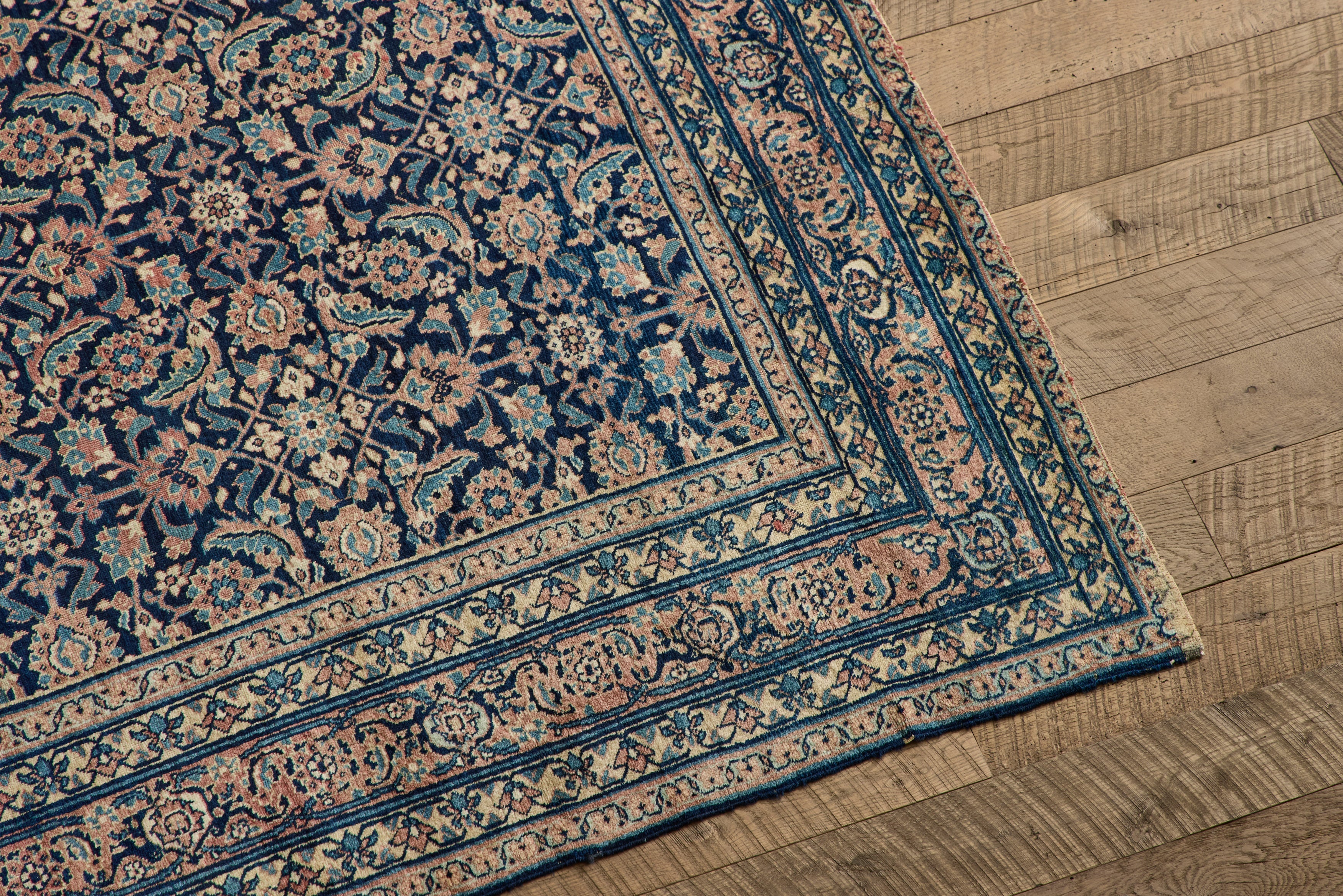 Nicky Kehoe - Blue Floral Mahal Rug 7'10 X 11'10