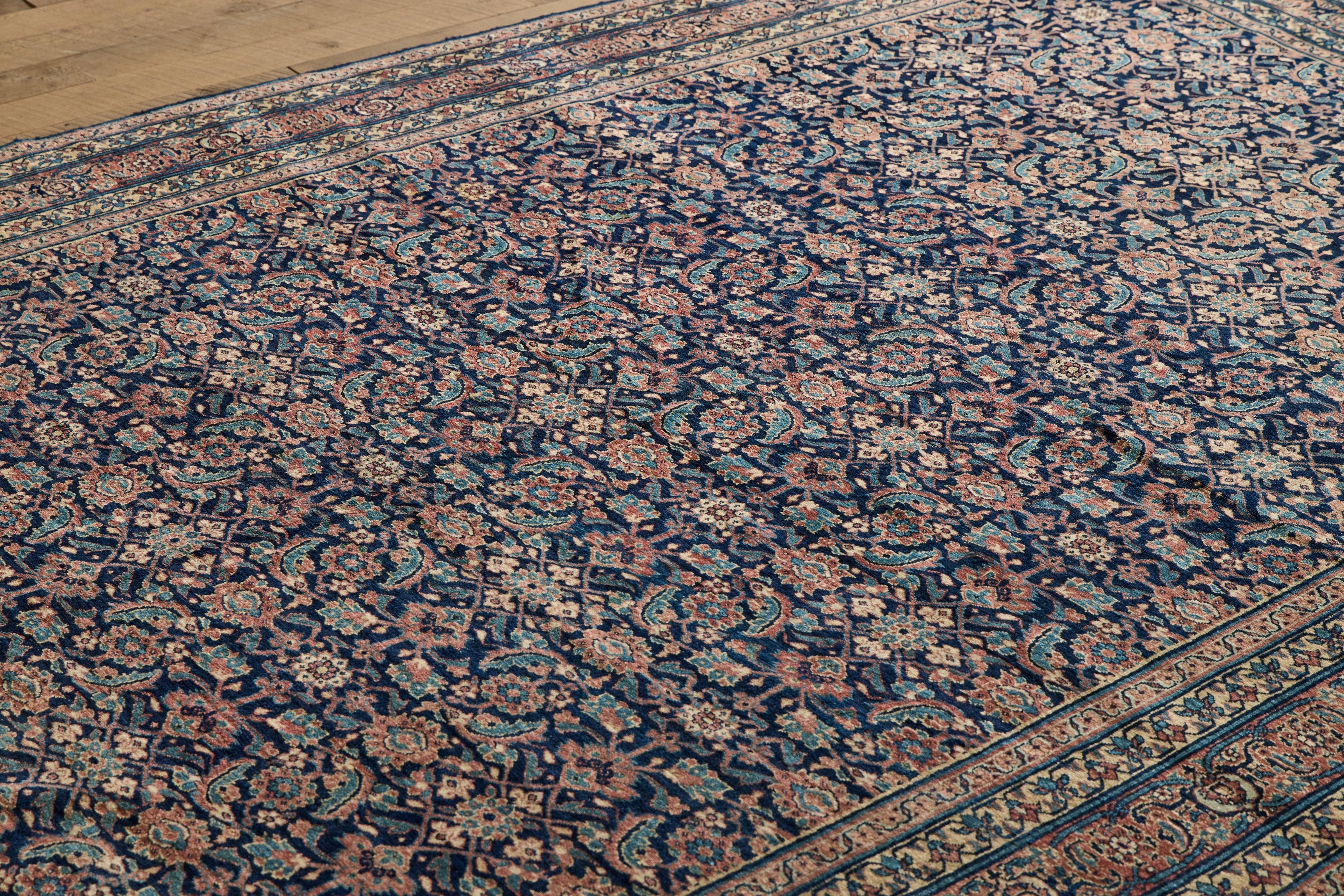 Nicky Kehoe - Blue Floral Mahal Rug 7'10 X 11'10