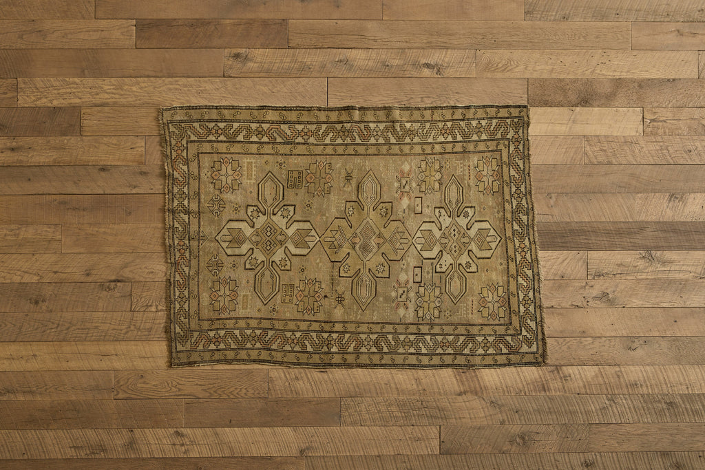 Nicky Kehoe - Beige Tribal Rug 3'9 X 5'
