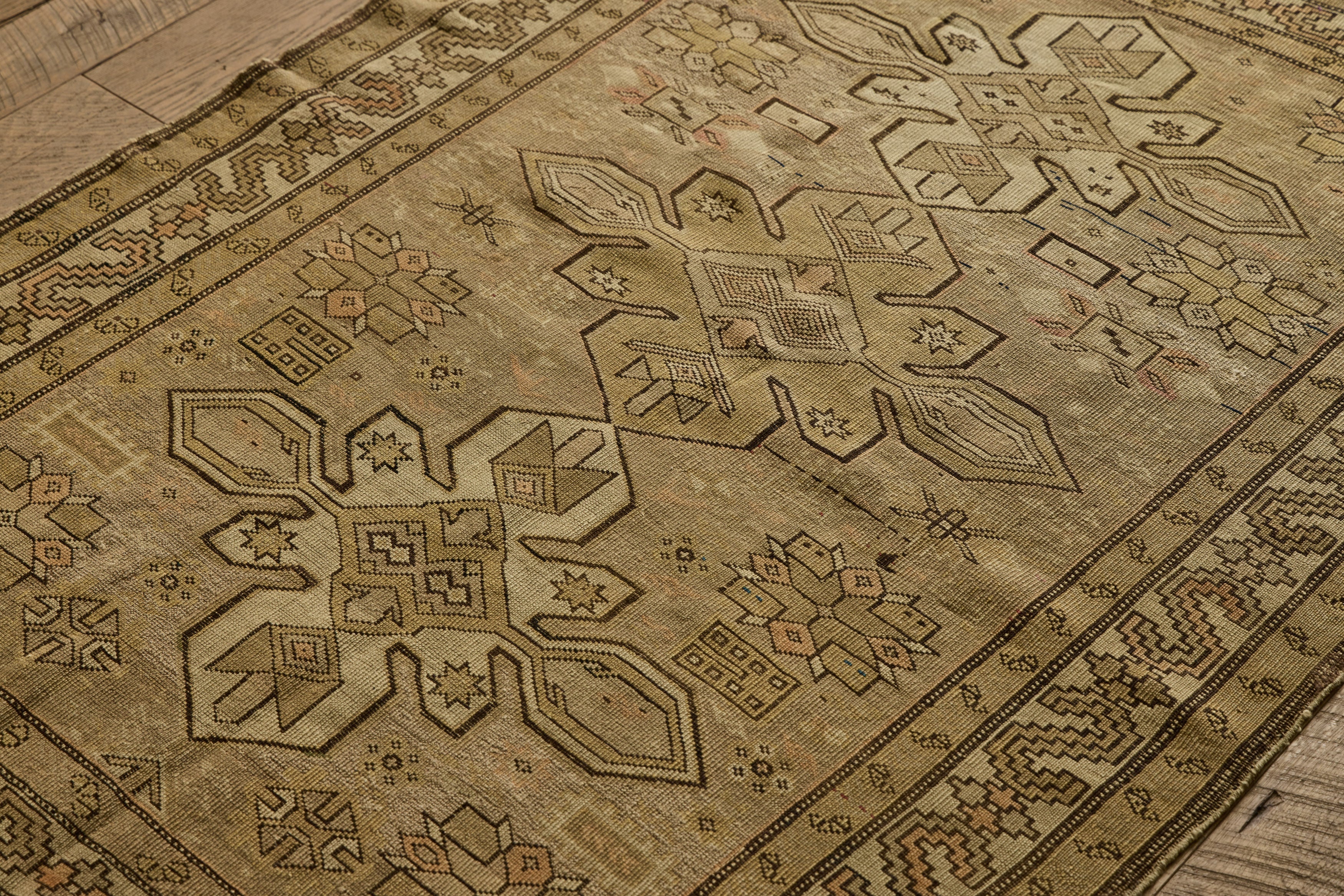 Nicky Kehoe - Beige Tribal Rug 3'9 X 5'