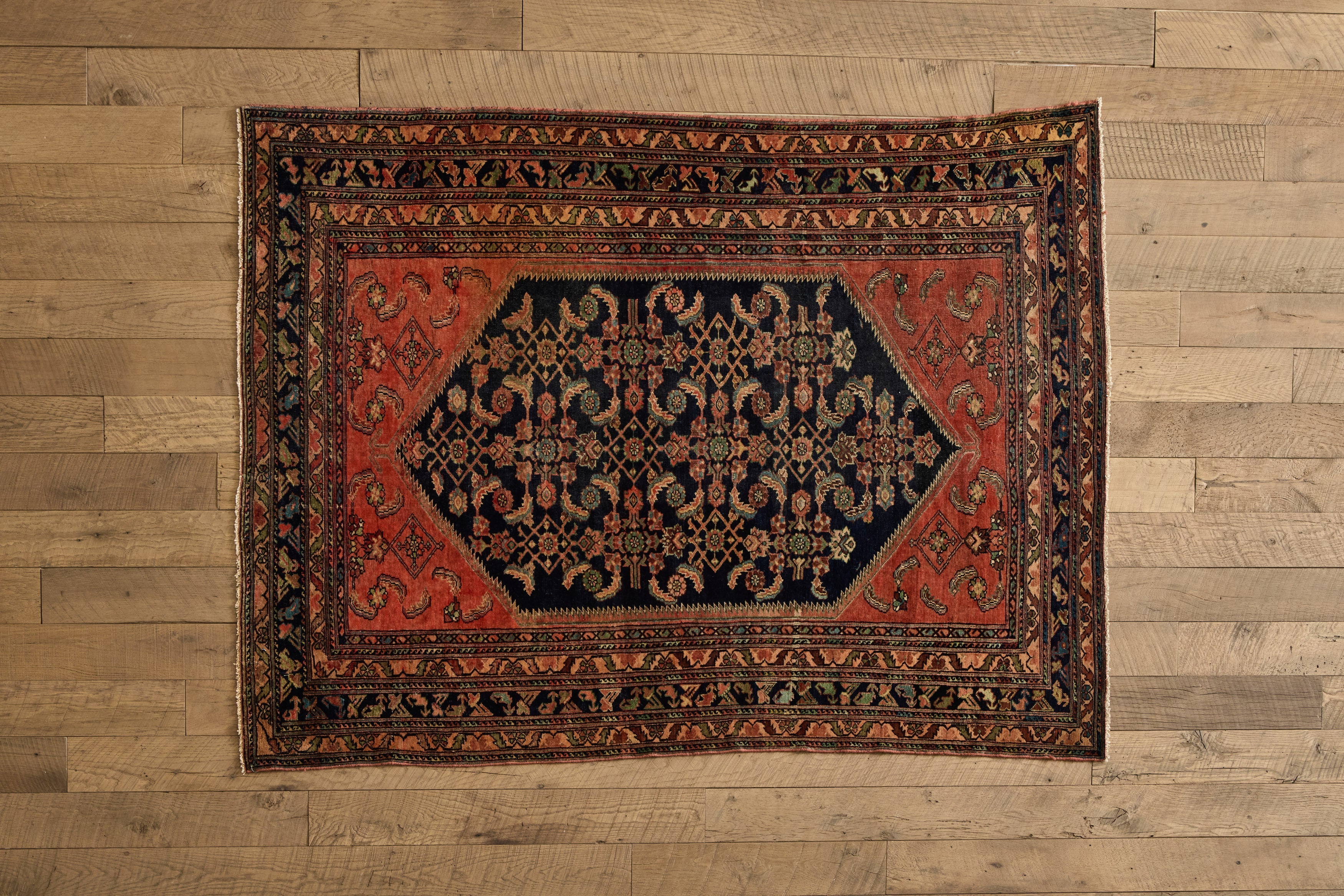 Nicky Kehoe - Blue & Blush Bibikabad Rug 5' X 6'7
