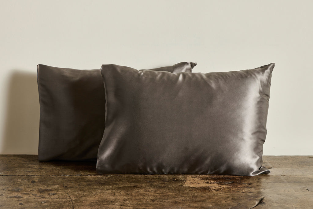 Nicky Kehoe - Set of 2 Silk Pillowcases, Grey