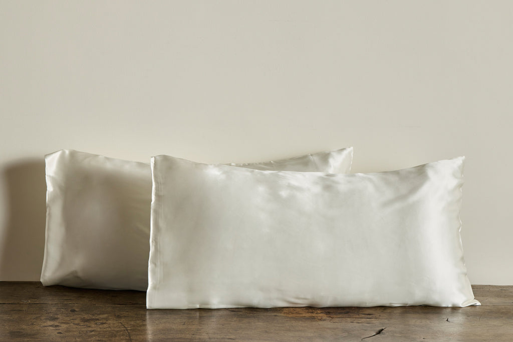 Nicky Kehoe - Set of 2 Silk Pillowcases, Ivory
