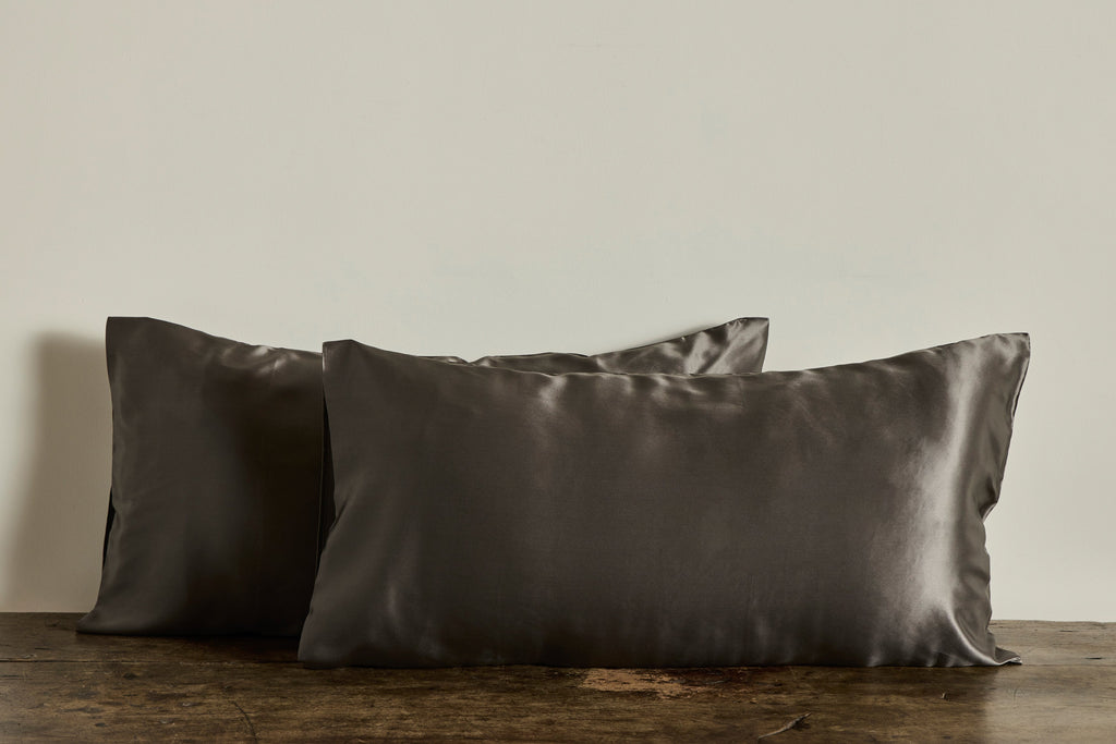 Nicky Kehoe - Set of 2 Silk Pillowcases, Grey