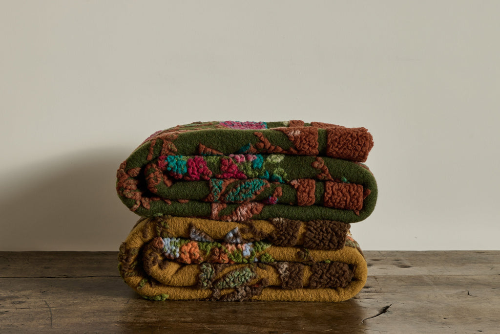 Nicky Kehoe - Italian Wool Throw in Olive