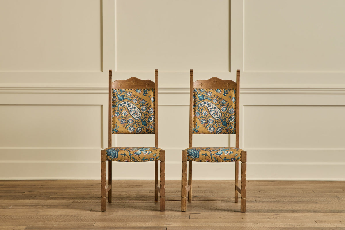 Nicky Kehoe - VTG PR CARVED OAK SIDE CHAIRS