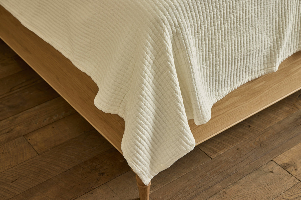Nicky Kehoe - Hudson Ribbed Coverlet in Cream