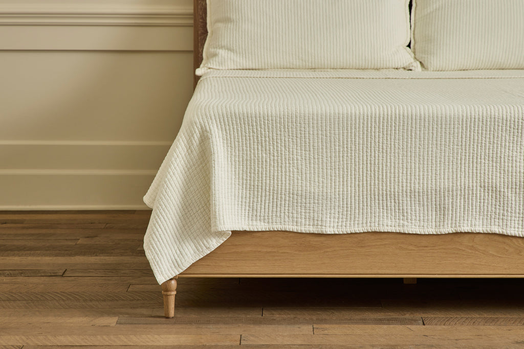 Nicky Kehoe - Hudson Ribbed Coverlet in Cream