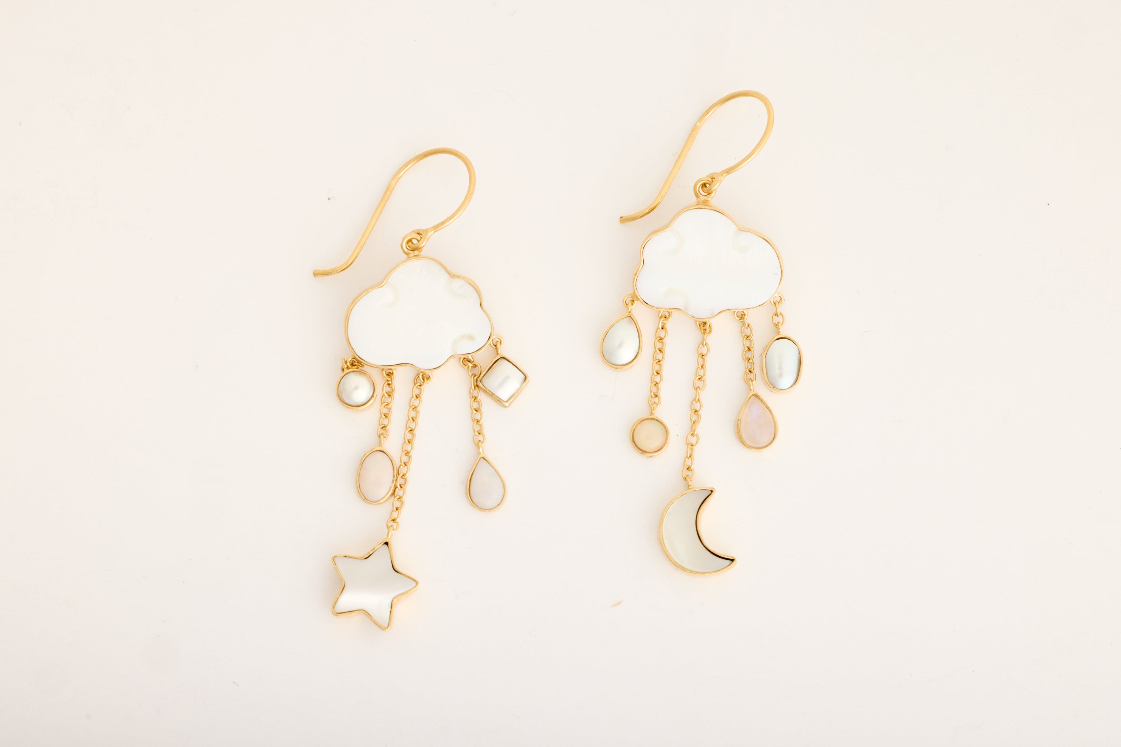 Nicky Kehoe - Cloud and Rain Drop Earrings