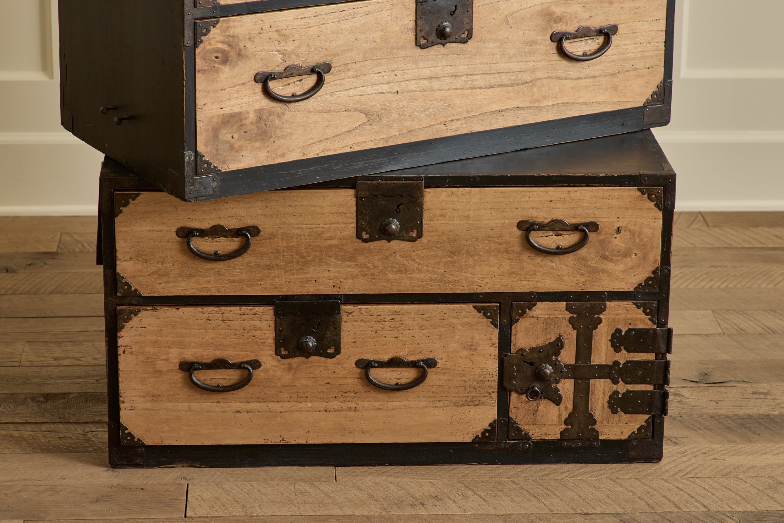 Nicky Kehoe - 2 Piece Black Case Tansu Chest