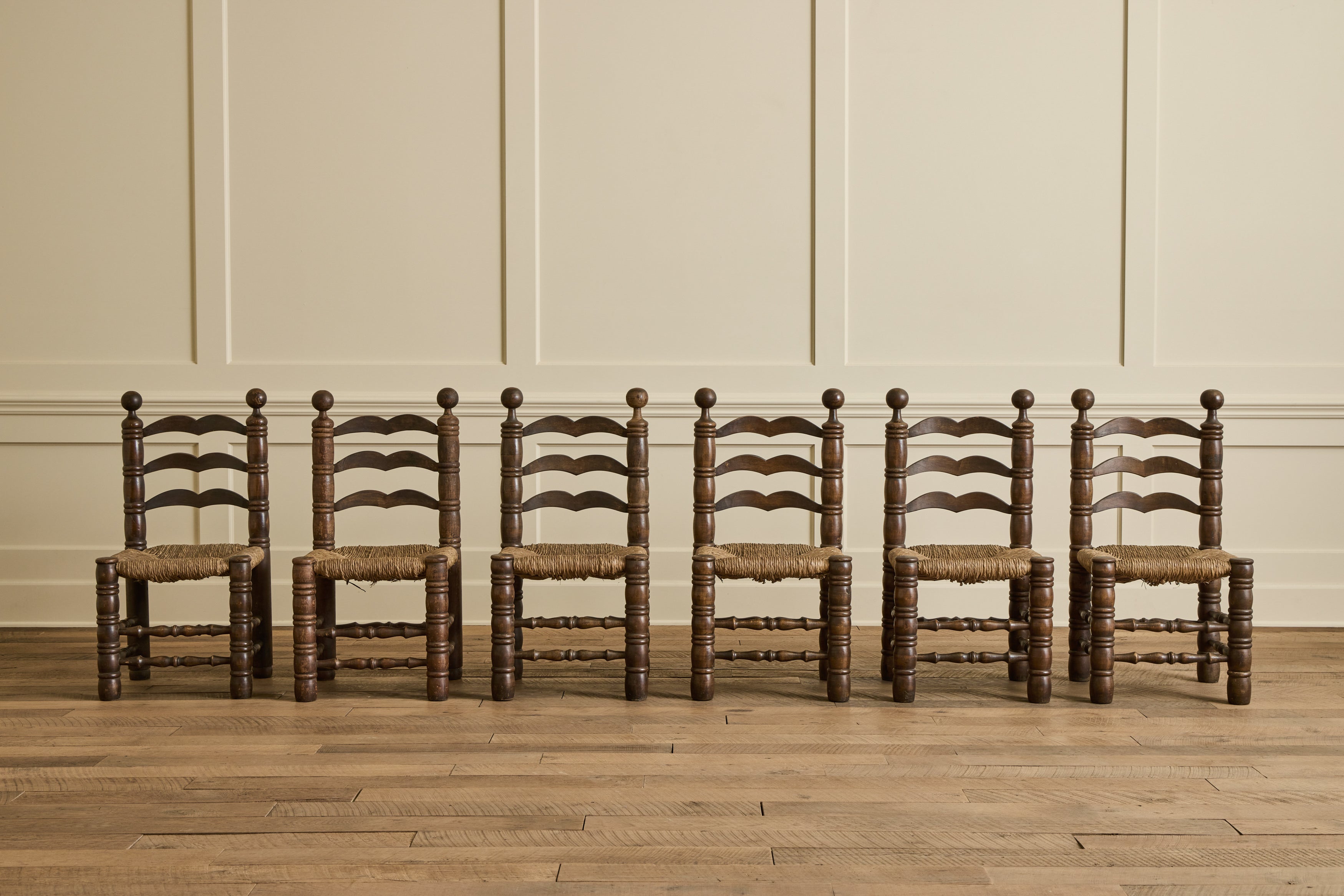Nicky Kehoe - Set of 6 Dudouyt Rush Seat Chairs