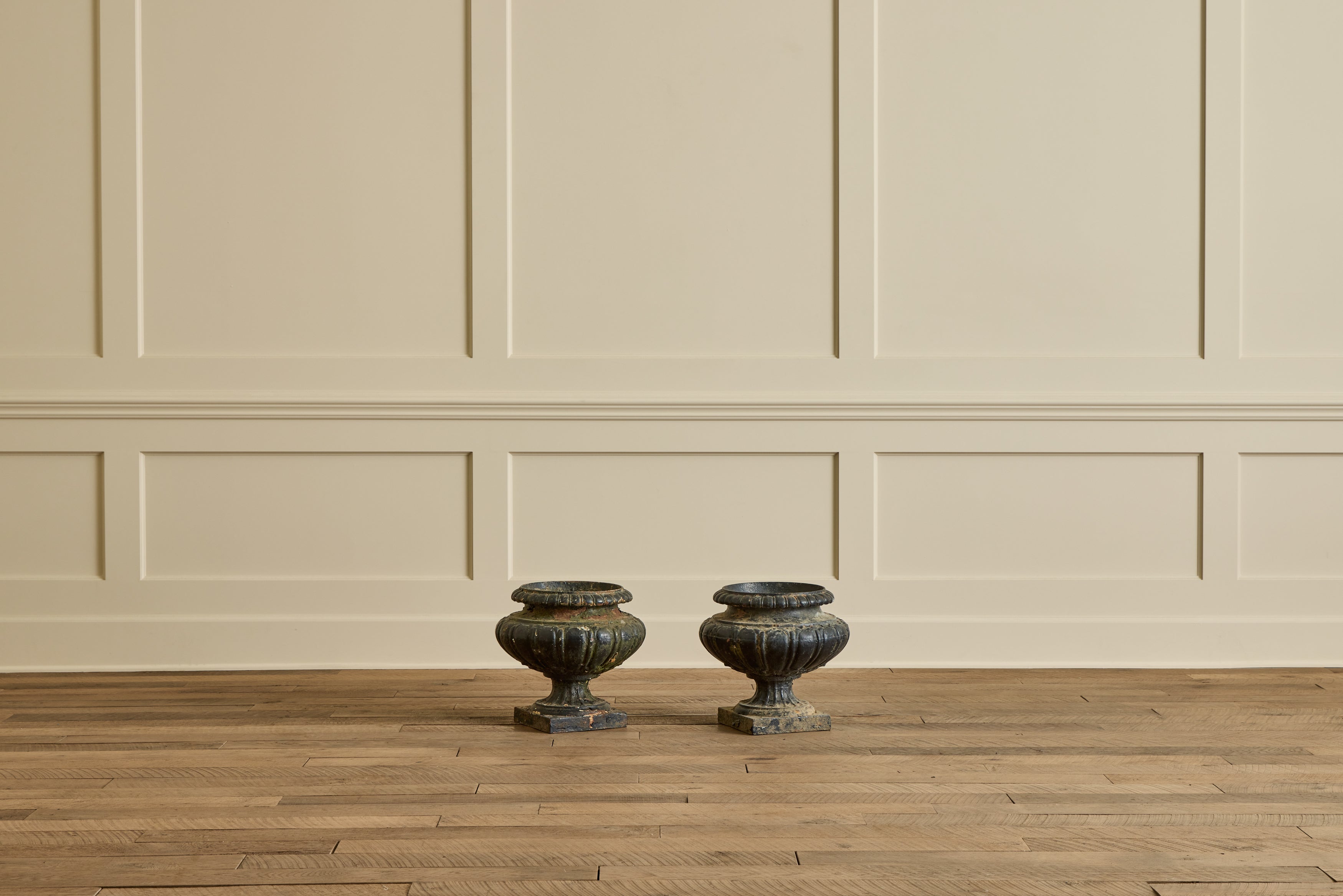 Nicky Kehoe - Pair of 19th Century Cast Iron Urns
