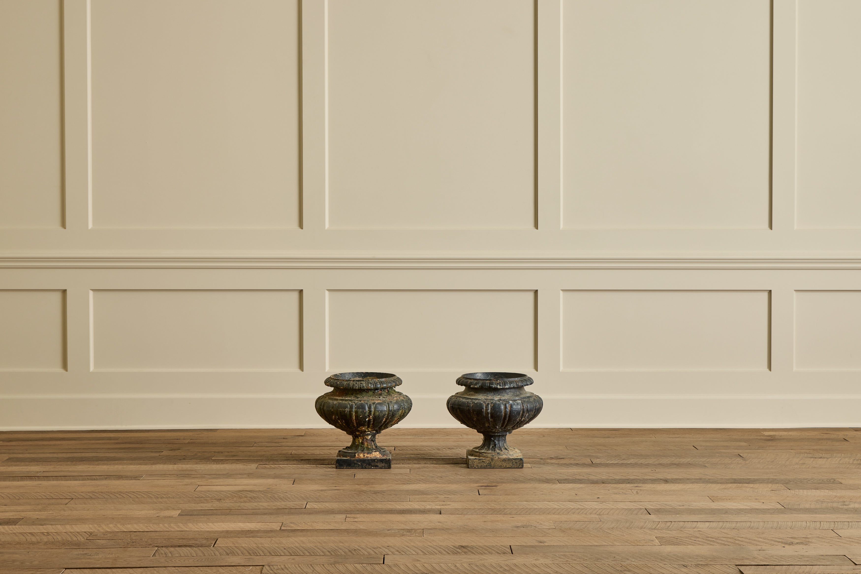 Nicky Kehoe - Pair of 19th Century Cast Iron Urns