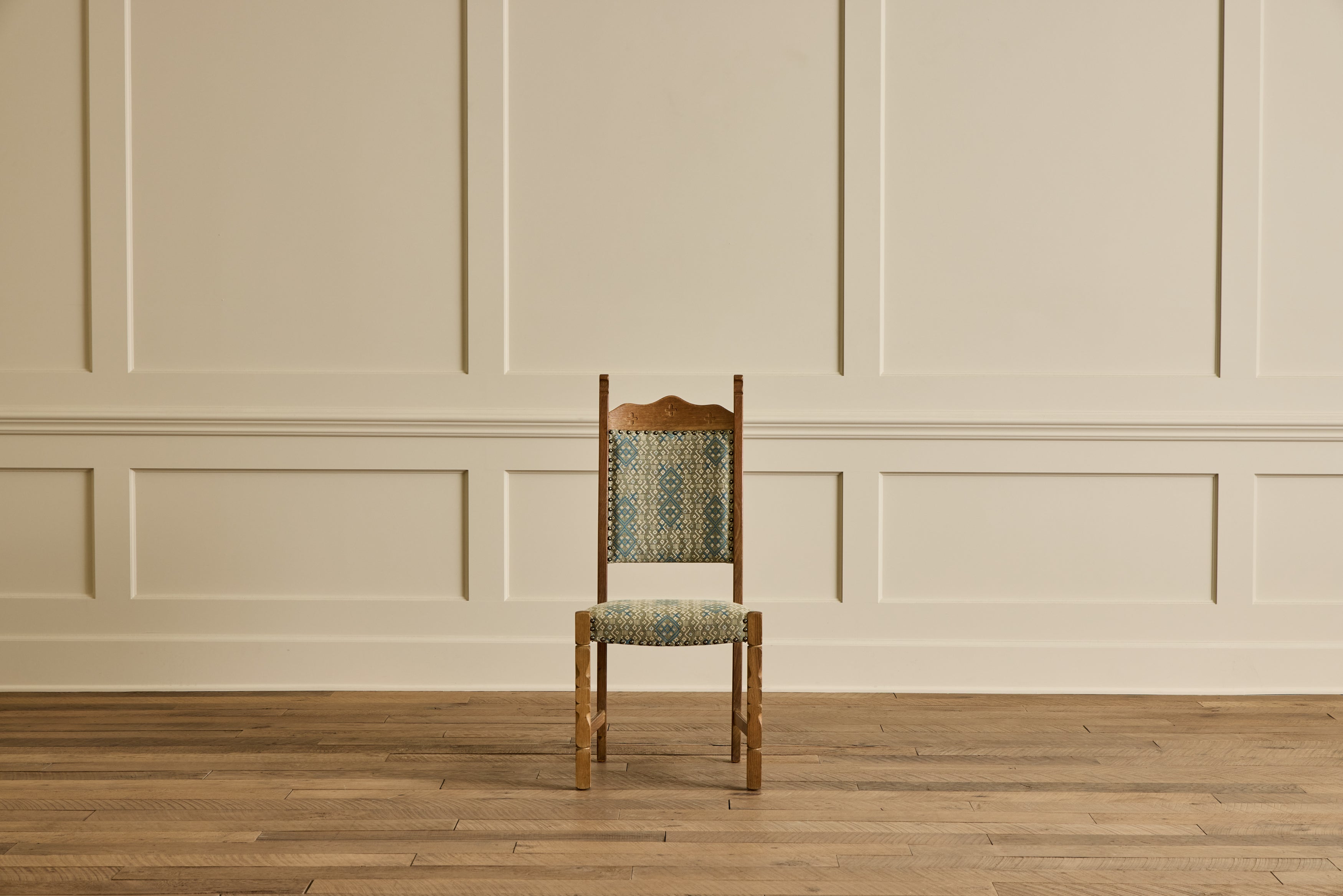 Nicky Kehoe - Set of 4 Carved Oak Dining Chairs