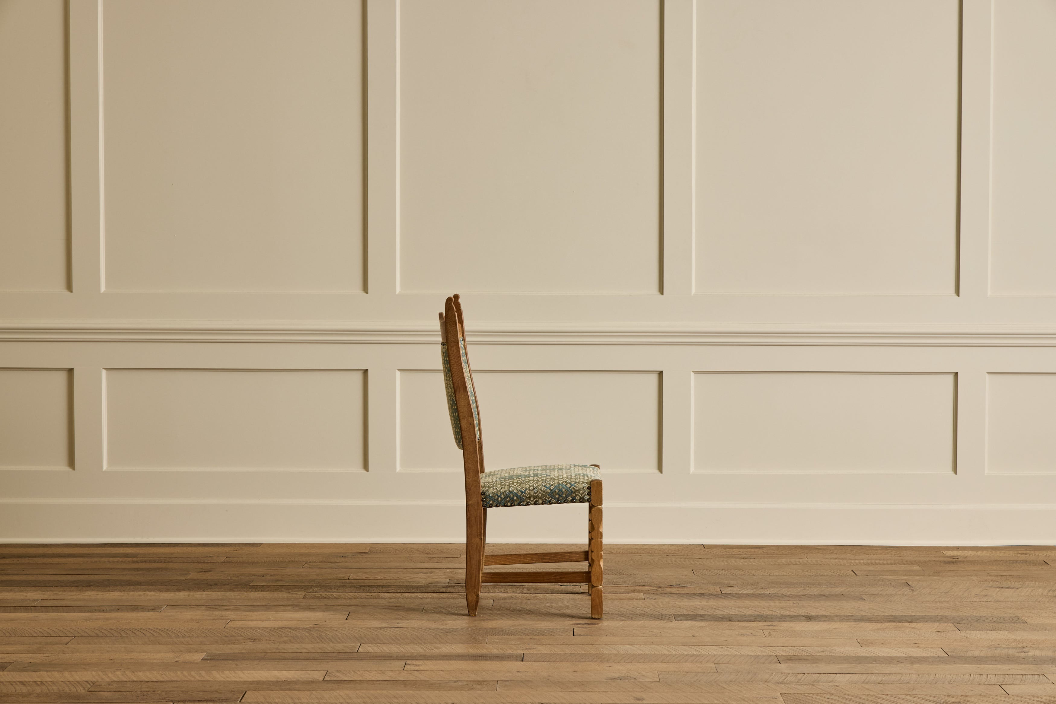 Nicky Kehoe - Set of 4 Carved Oak Dining Chairs