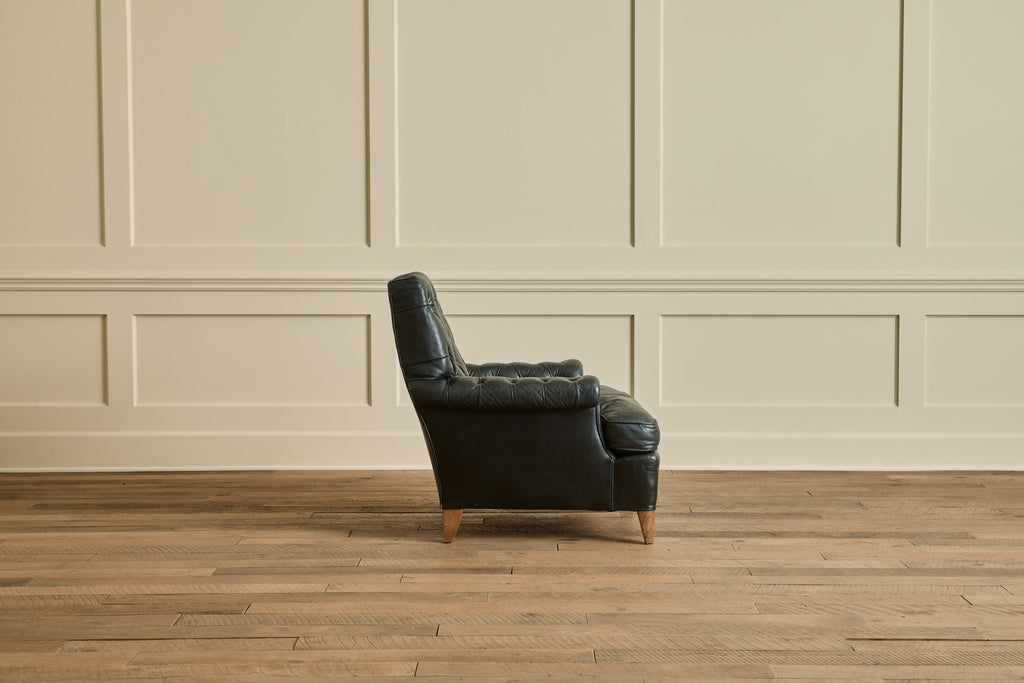 Nicky Kehoe - Pair of Tufted Black Leather Chairs