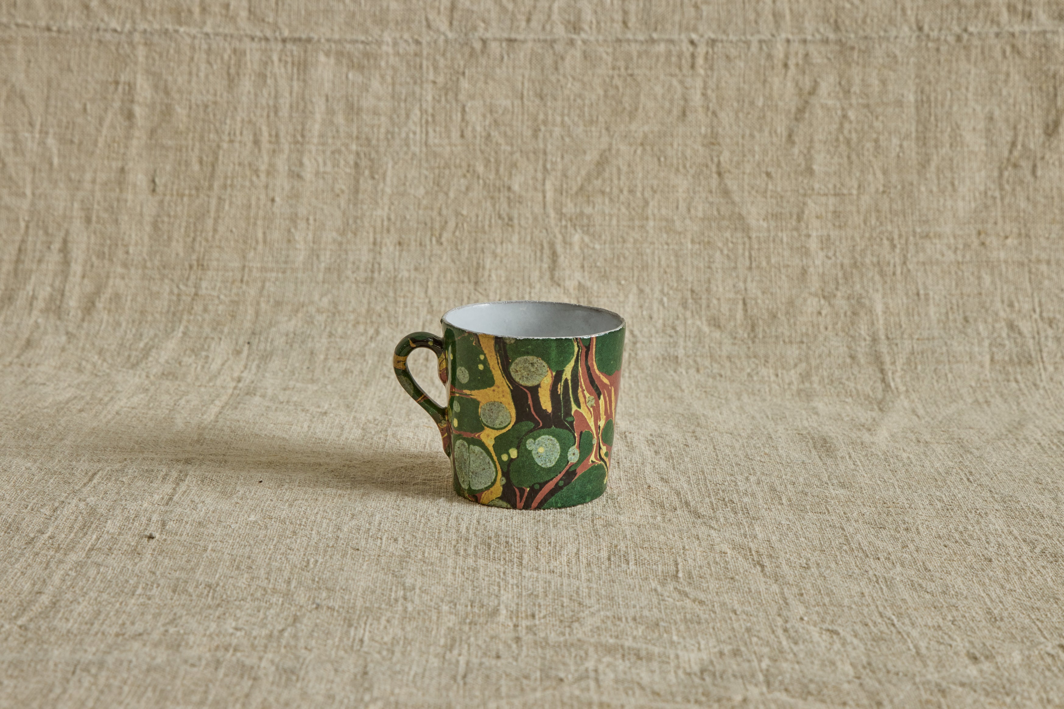 Nicky Kehoe - Cup with Green, Red & Yellow Marble Exterior