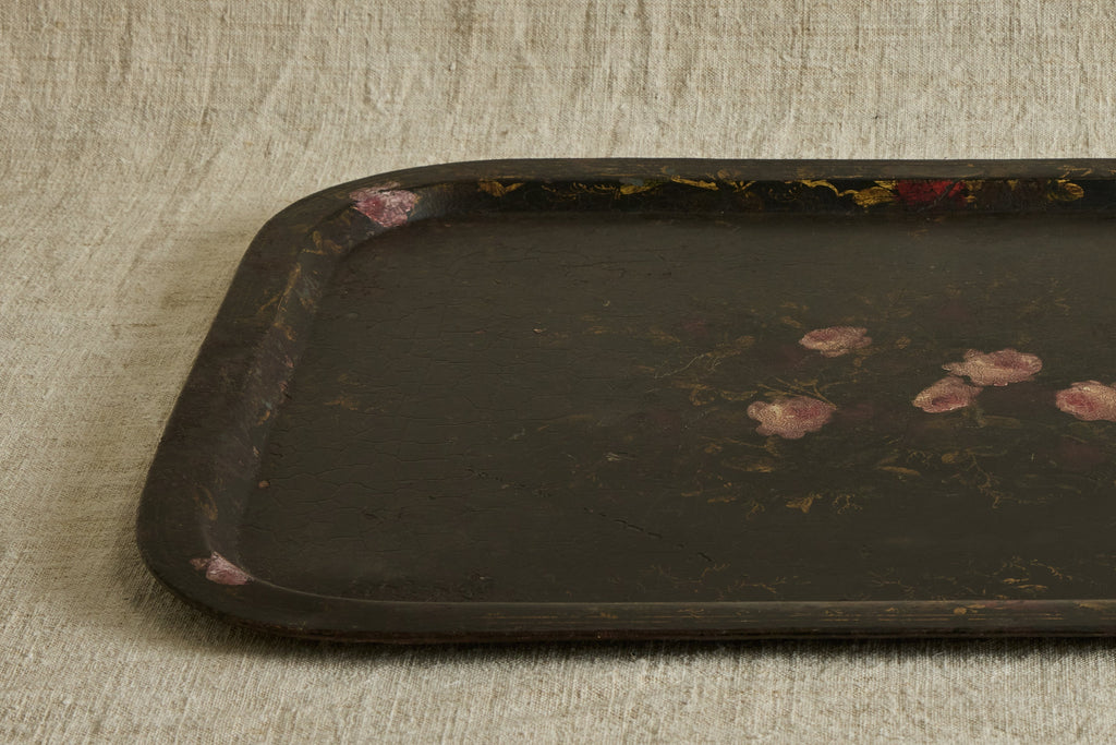 Nicky Kehoe - 19th Century Rose Tole Painted Tray
