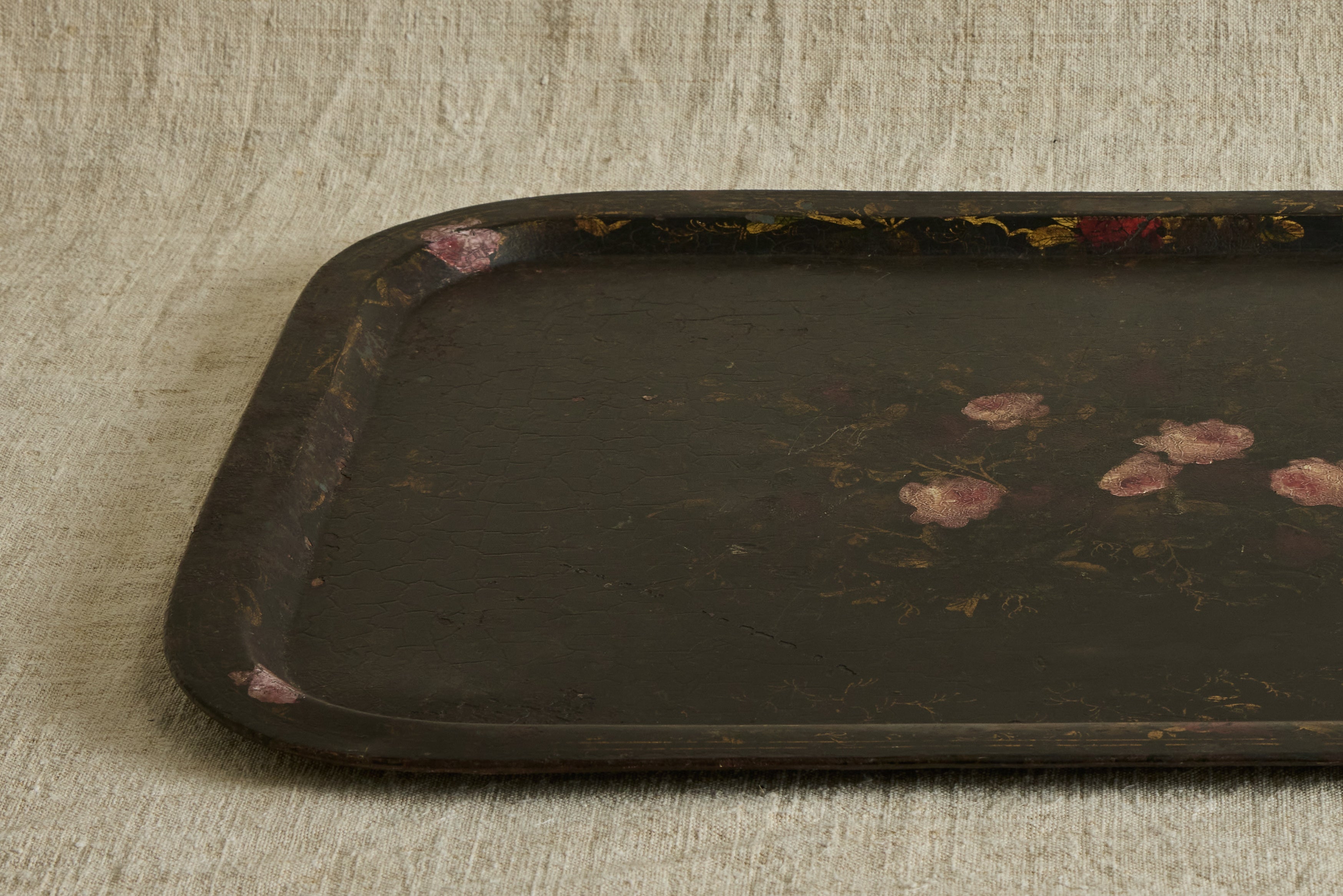 Nicky Kehoe - 19th Century Rose Tole Painted Tray