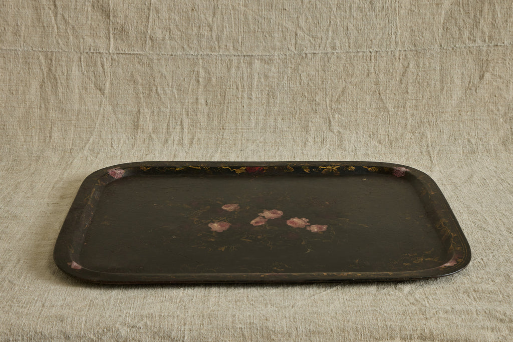 Nicky Kehoe - 19th Century Rose Tole Painted Tray