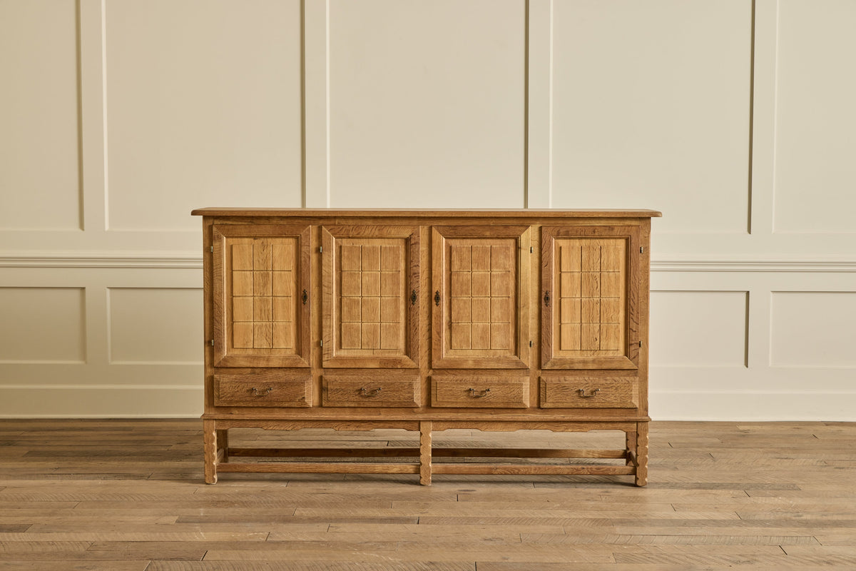 Nicky Kehoe - VTG GRID CARVED OAK SIDEBOARD