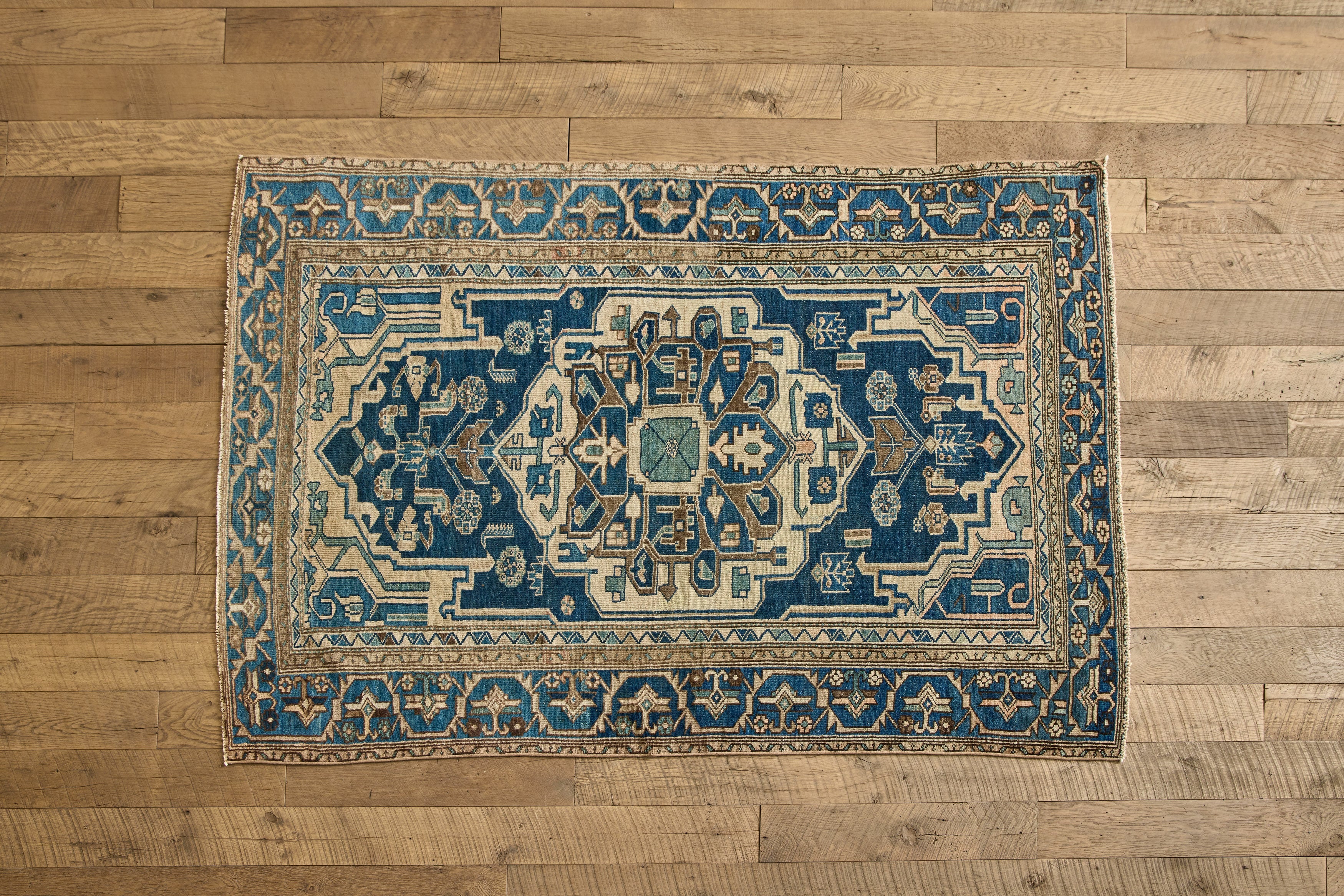 Nicky Kehoe - VTG BLUE MALAYER RUG 4'5 X 6'6