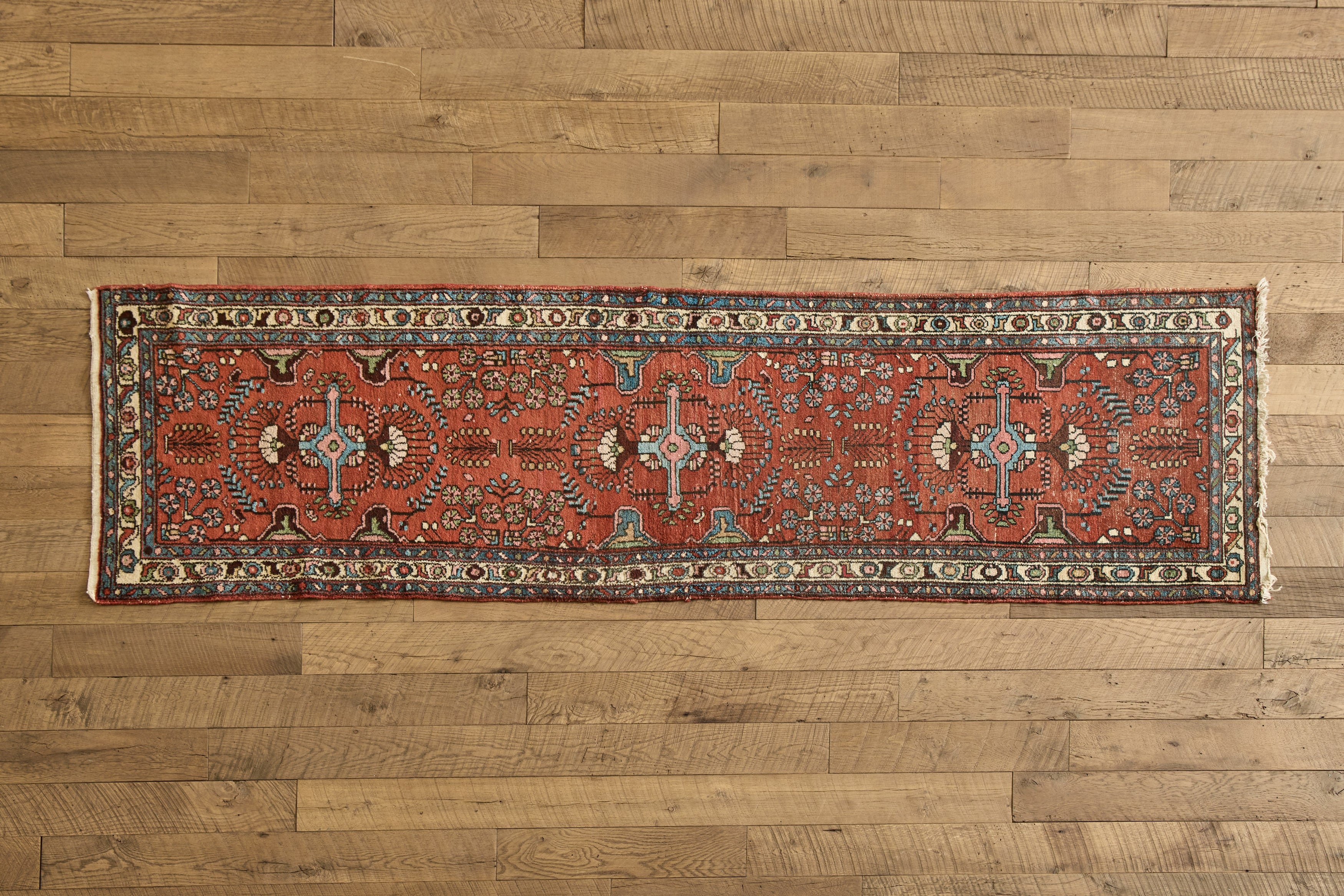 Nicky Kehoe - VTG RED & BLUE PERSIAN RUNNER 2'7 X 9'6