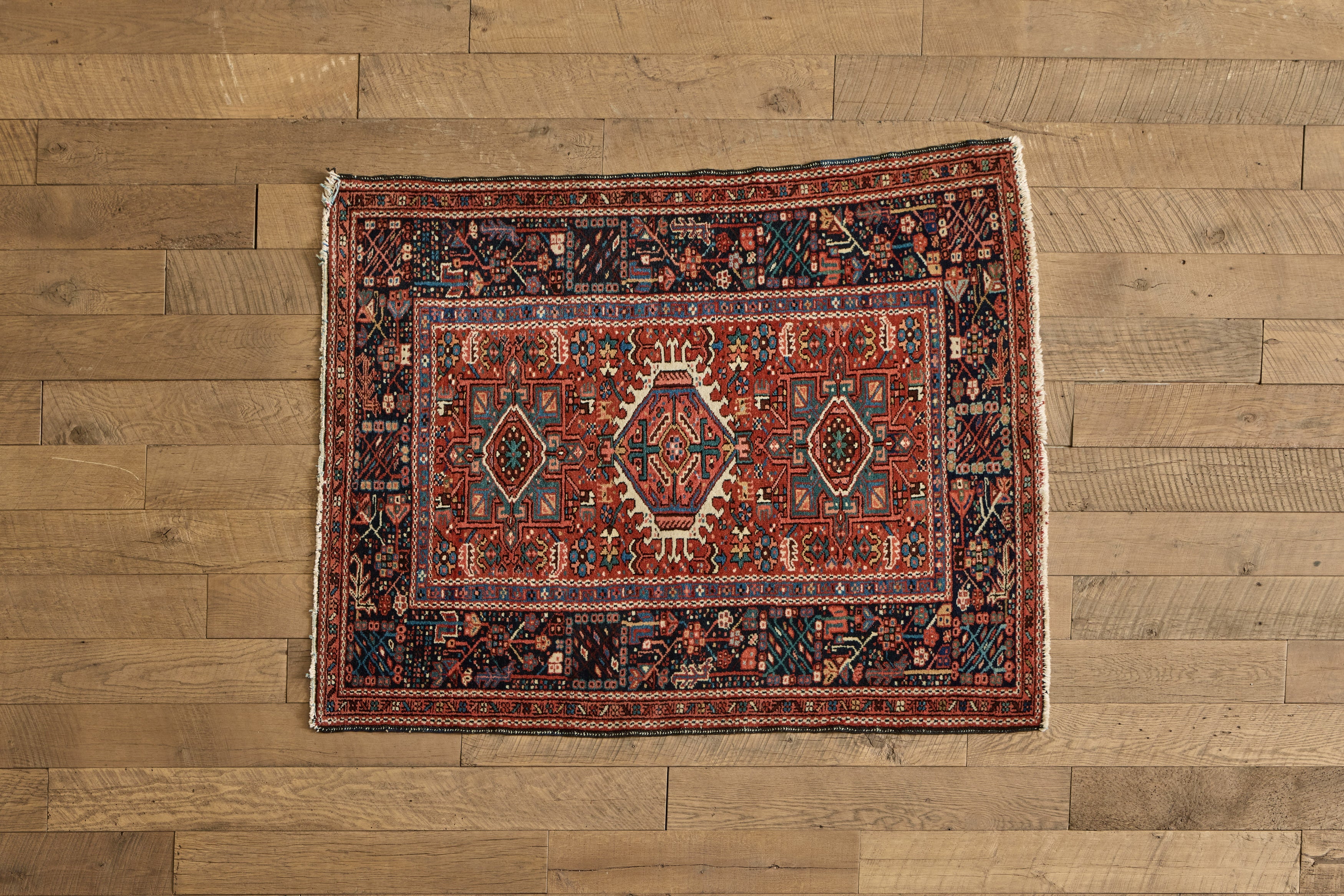 Nicky Kehoe - VTG TRIBAL MEDALLION THROW RUG 3'8 X 4'8