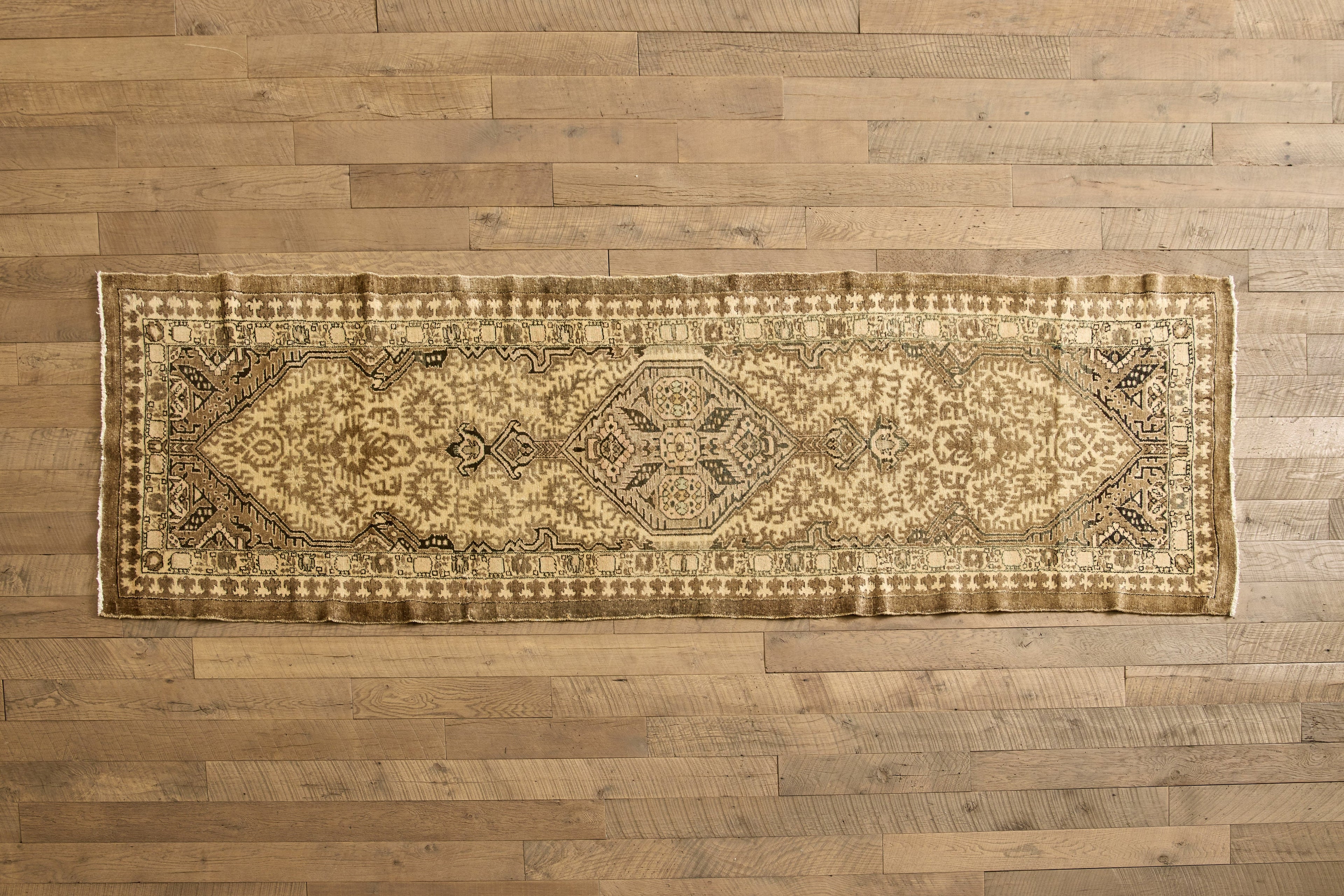 Nicky Kehoe - VTG 1920S NEUTRAL PERSIAN RUNNER 3'4 X 11'5