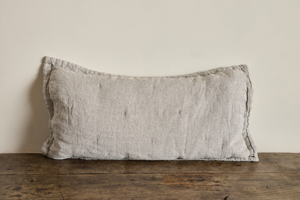 Nicky Kehoe - Ticking Stripe Shams in Fog, Set of 2