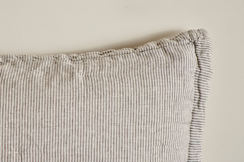 Nicky Kehoe - Ticking Stripe Shams in Fog, Set of 2