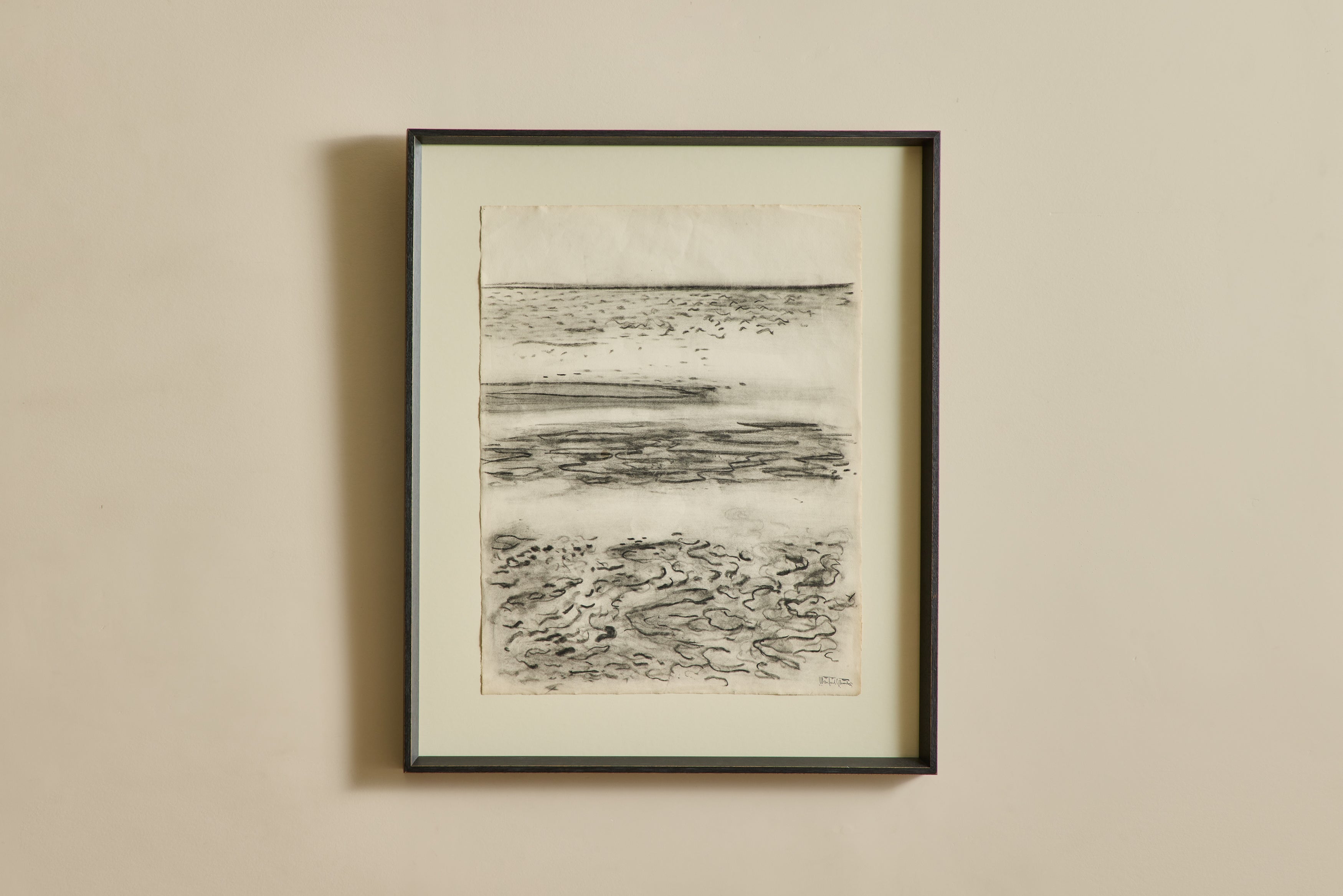 Nicky Kehoe - VTG SEASCAPE CHARCOAL DRAWING