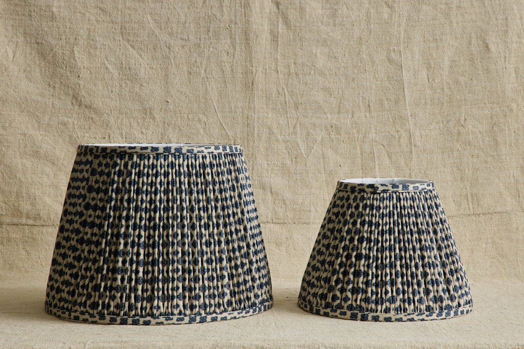 Nicky Kehoe - Knurl Woad Linen Pleated Lampshade (Multiple Styles)