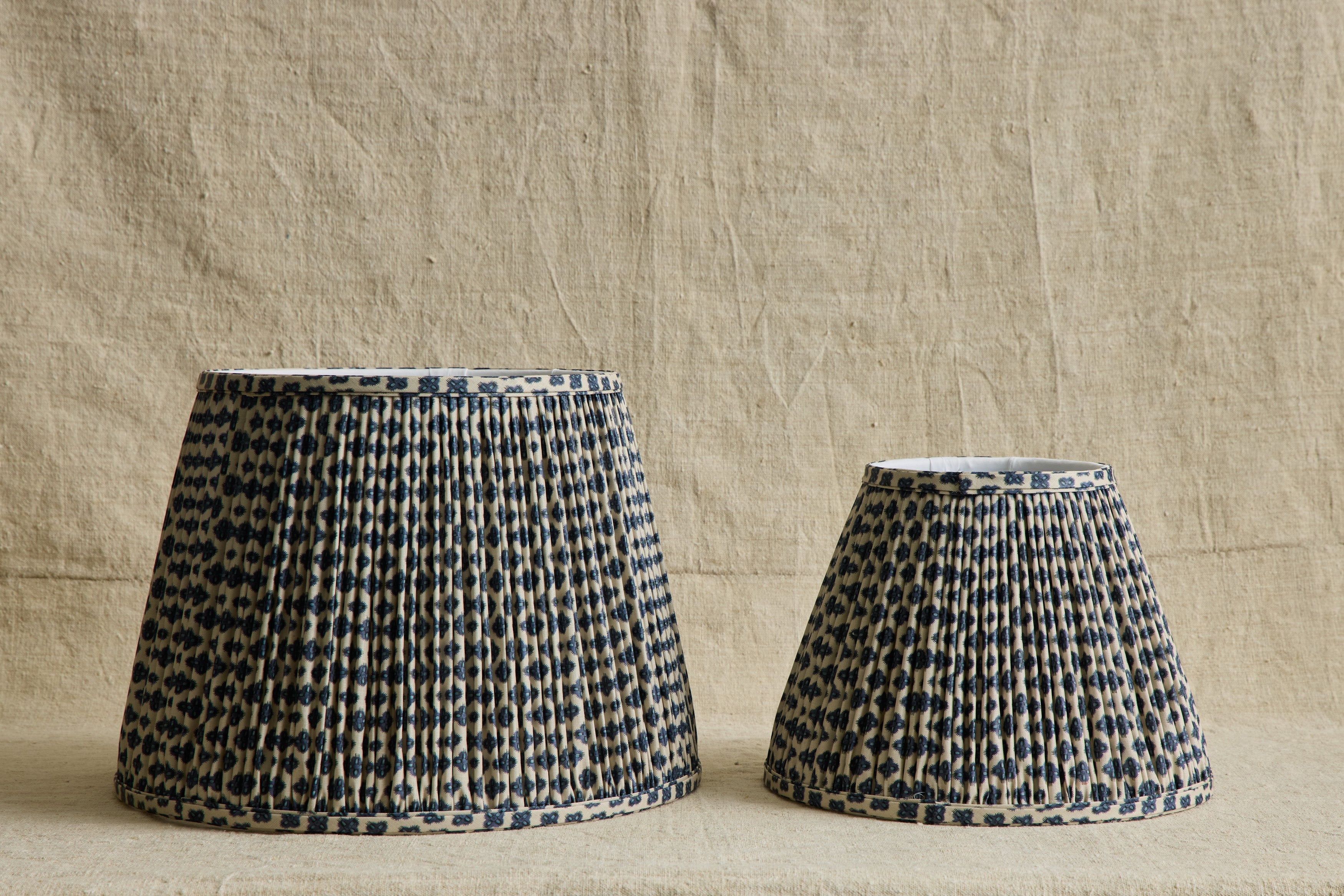 Nicky Kehoe - Knurl Woad Linen Pleated Lampshade (Multiple Styles)