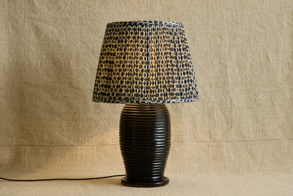 Nicky Kehoe - Knurl Woad Linen Pleated Lampshade (Multiple Styles)