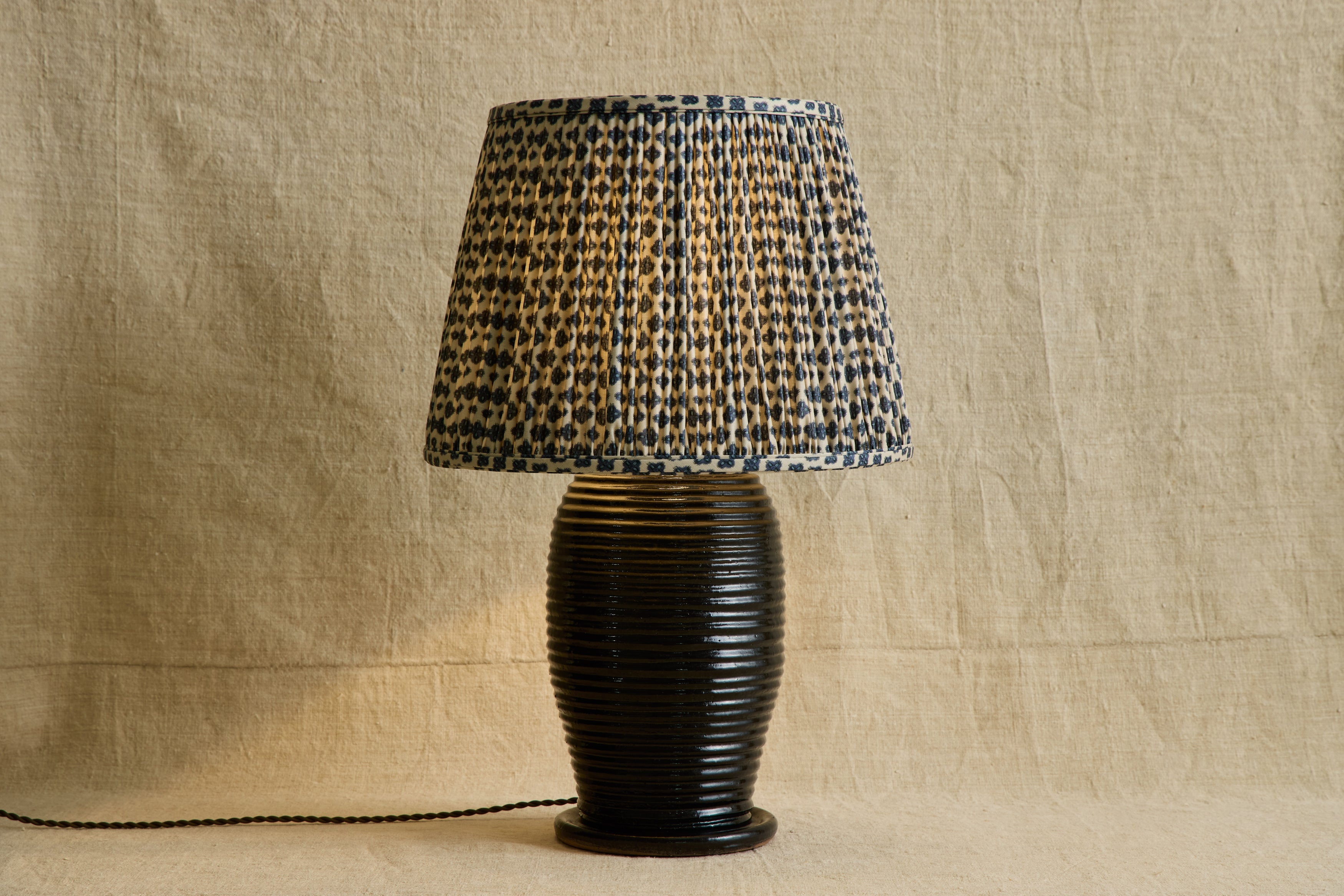 Nicky Kehoe - Knurl Woad Linen Pleated Lampshade (Multiple Styles)