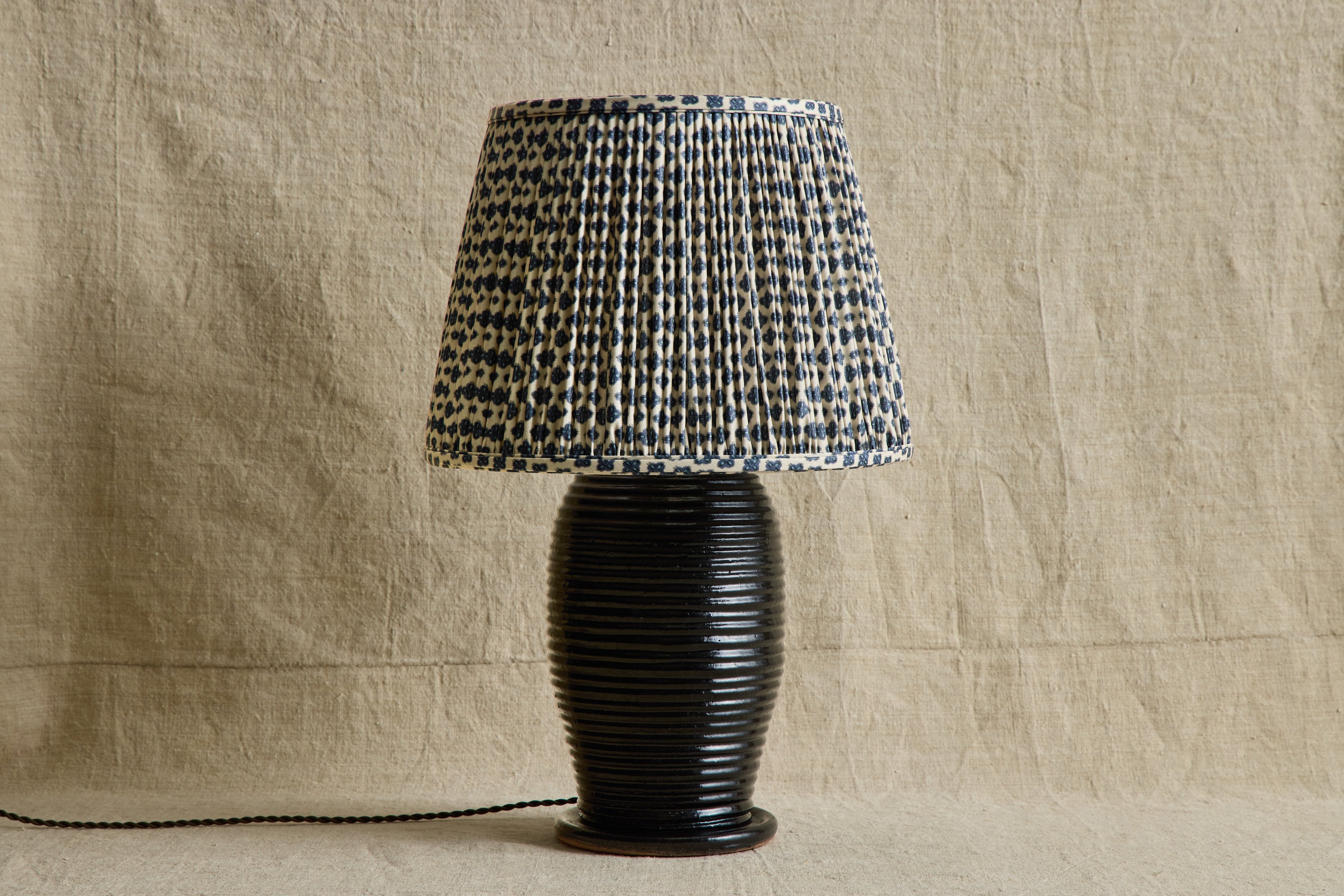 Nicky Kehoe - Knurl Woad Linen Pleated Lampshade (Multiple Styles)