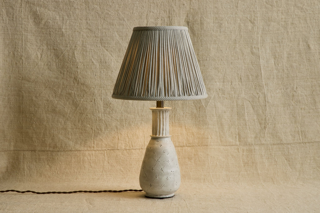 Nicky Kehoe - Humbug Brown & White Ticking Pleated Lampshade (Multiple Styles)