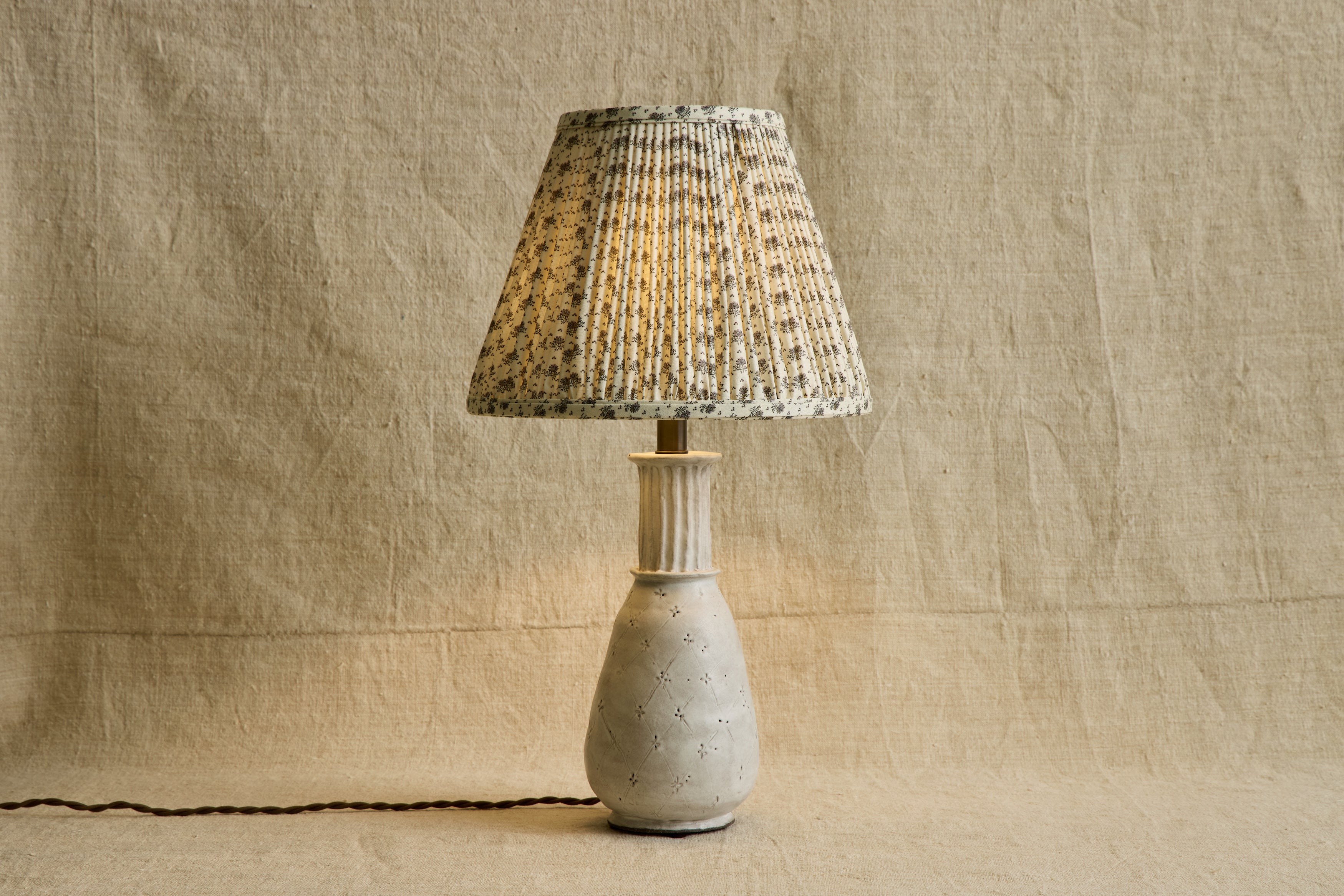 Nicky Kehoe - Little Weed Mauve Linen Pleated Lampshade (Multiple Styles)